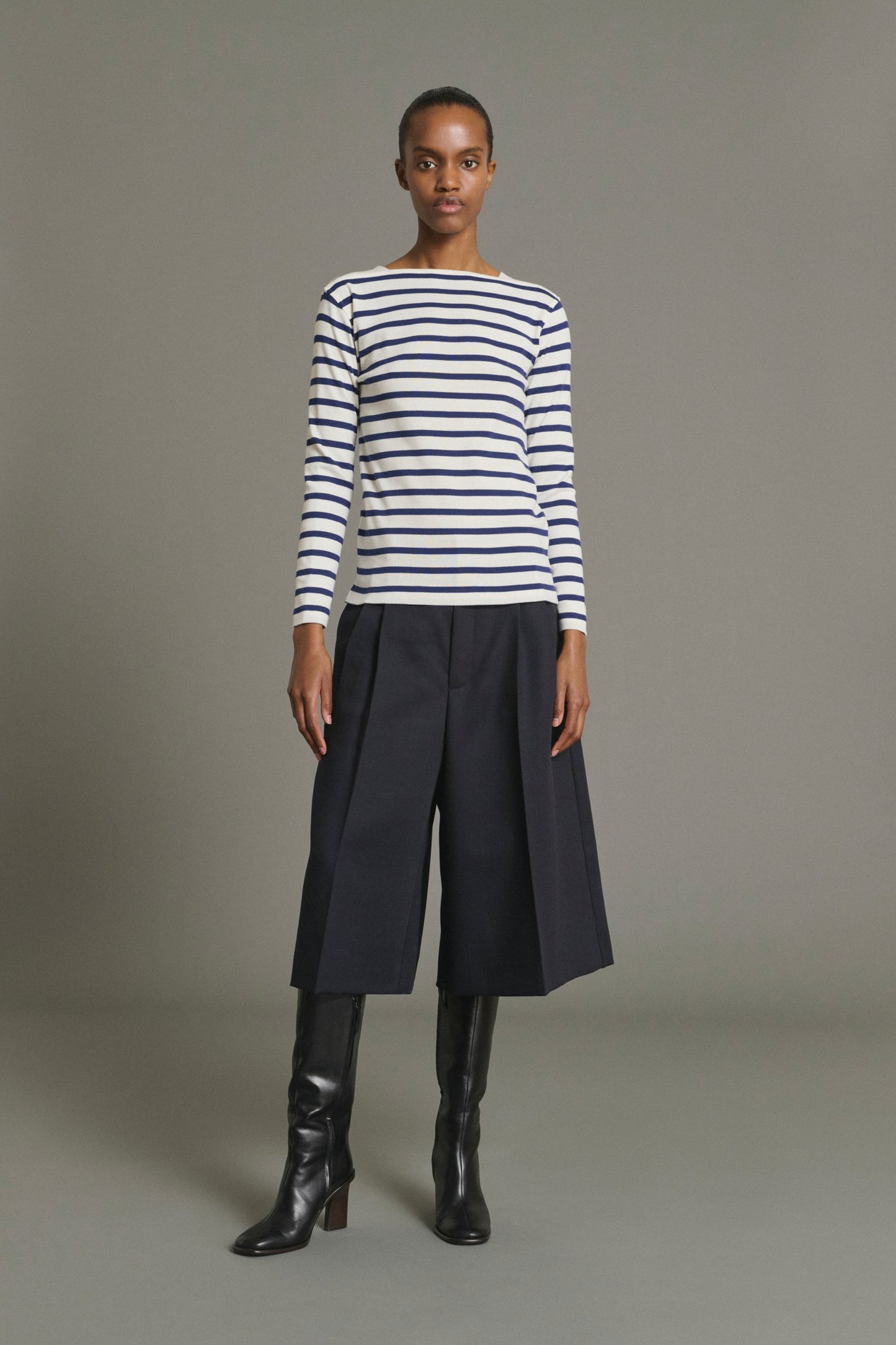 T-Shirt Katy - Blanc Bleu Marinière Bio Femme - Soeur