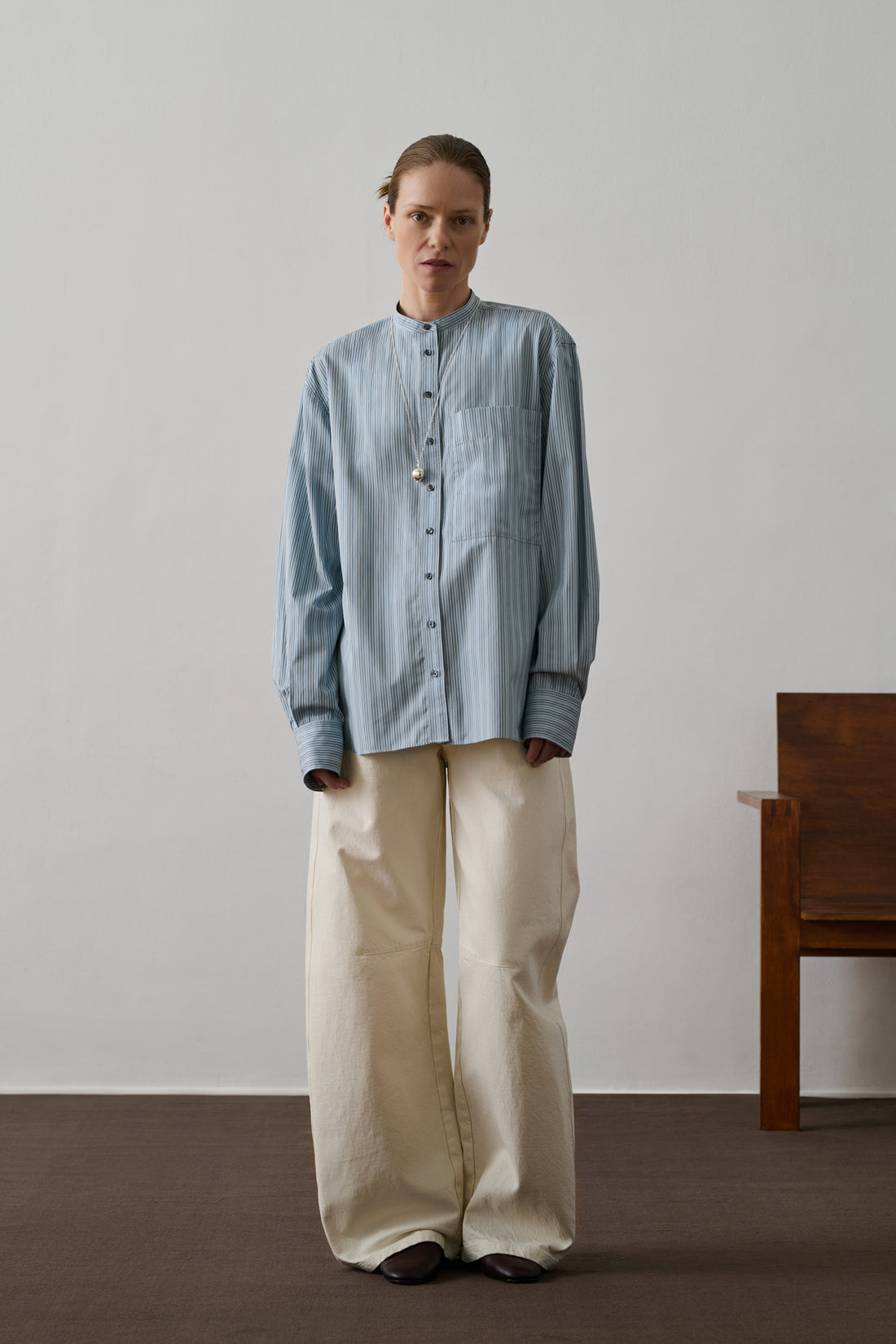 Chemise Formentera - Bleu Ciel/Noir - Coton - Femme