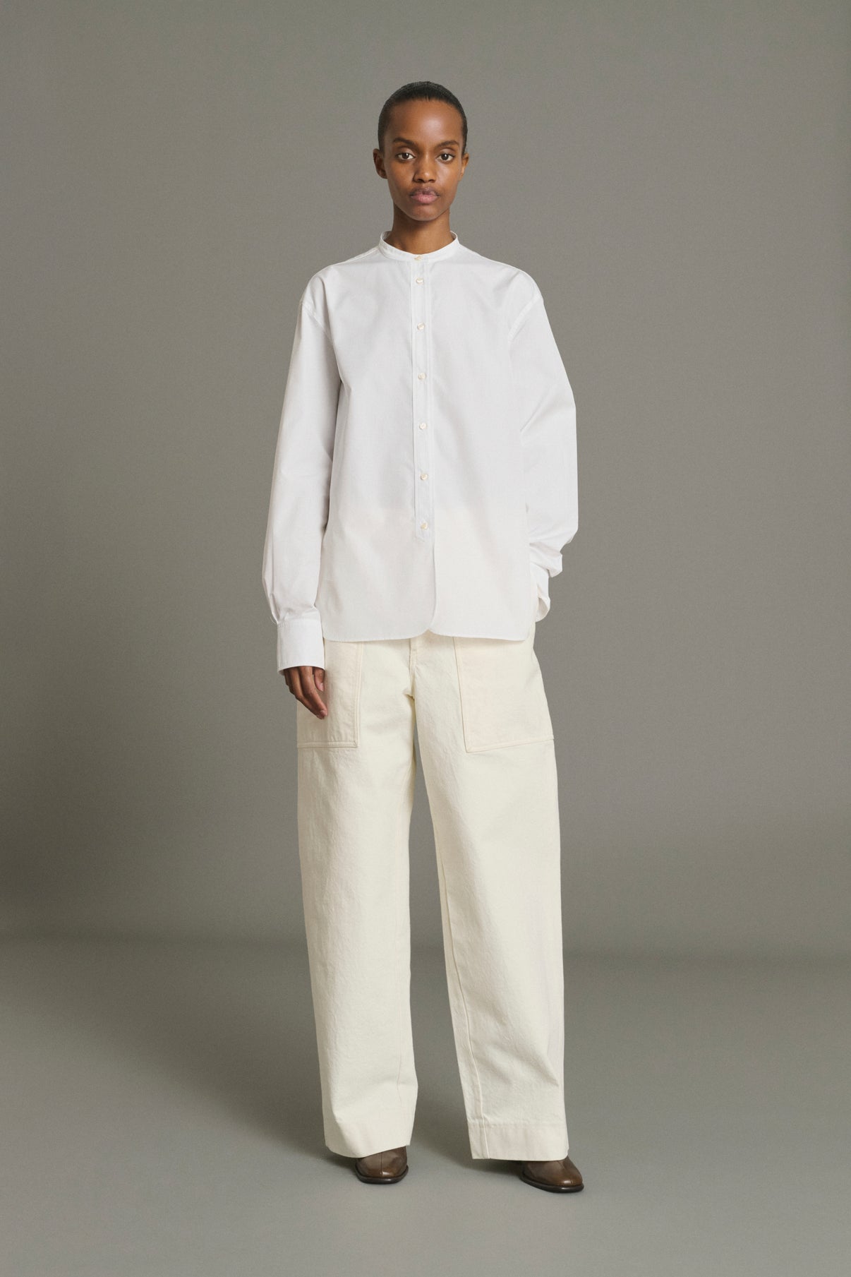 Chemise Bermudes - Blanc Popeline Bio Femme - Soeur vue 5