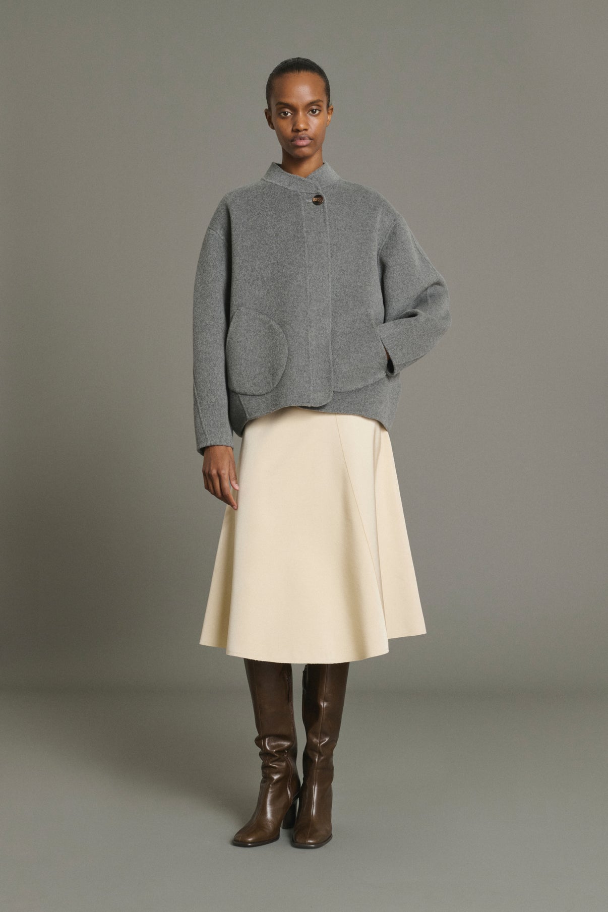 Manteau Windsor - Gris Clair - Laine - Femme vue 4