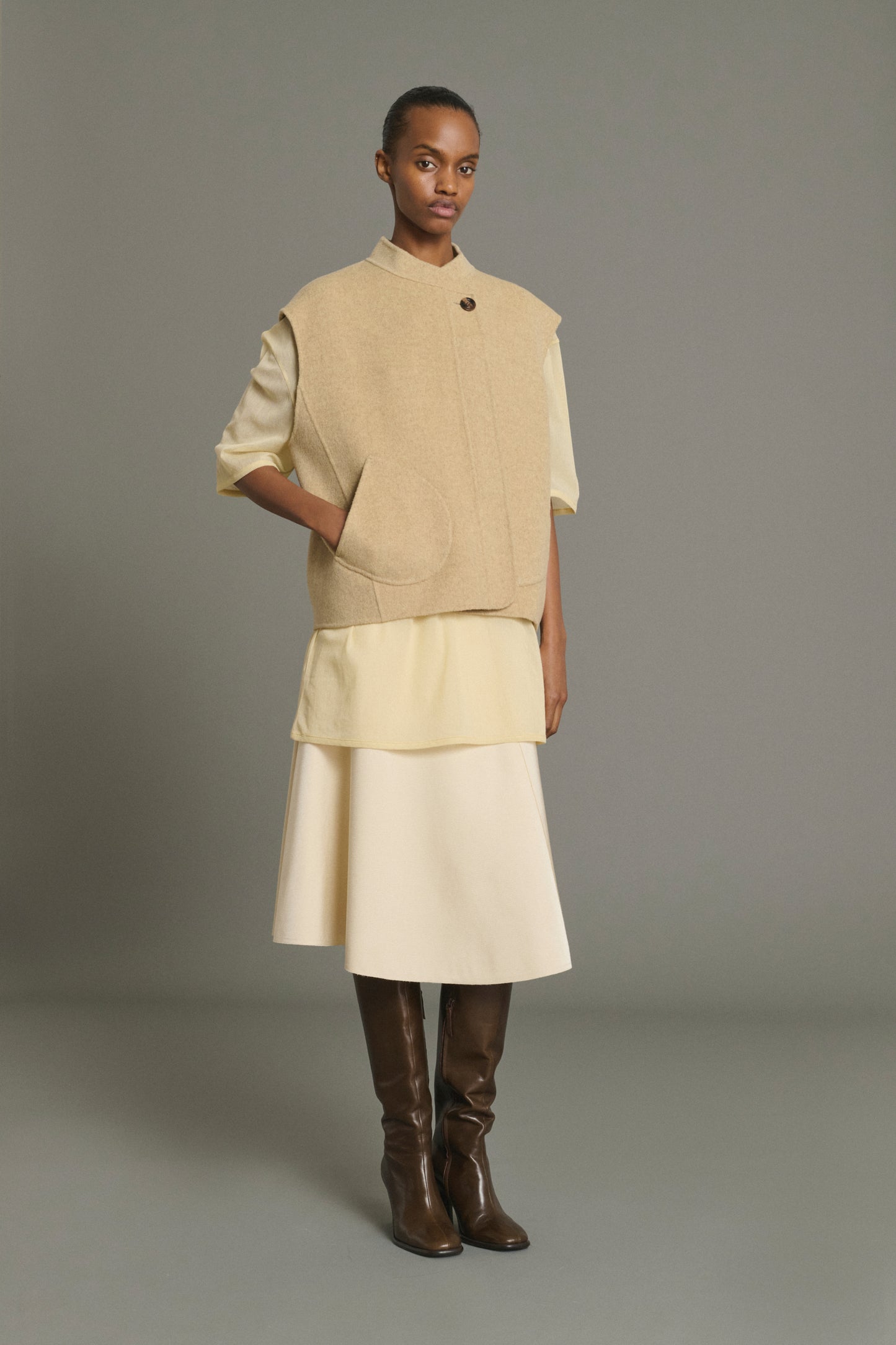 Blouson Adeline - Beige Chiné Laine Femme - Soeur