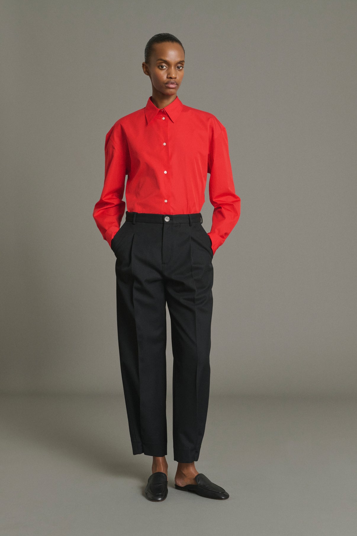 Pantalon Felix - Noir Laine à Pinces Femme - Soeur vue 5