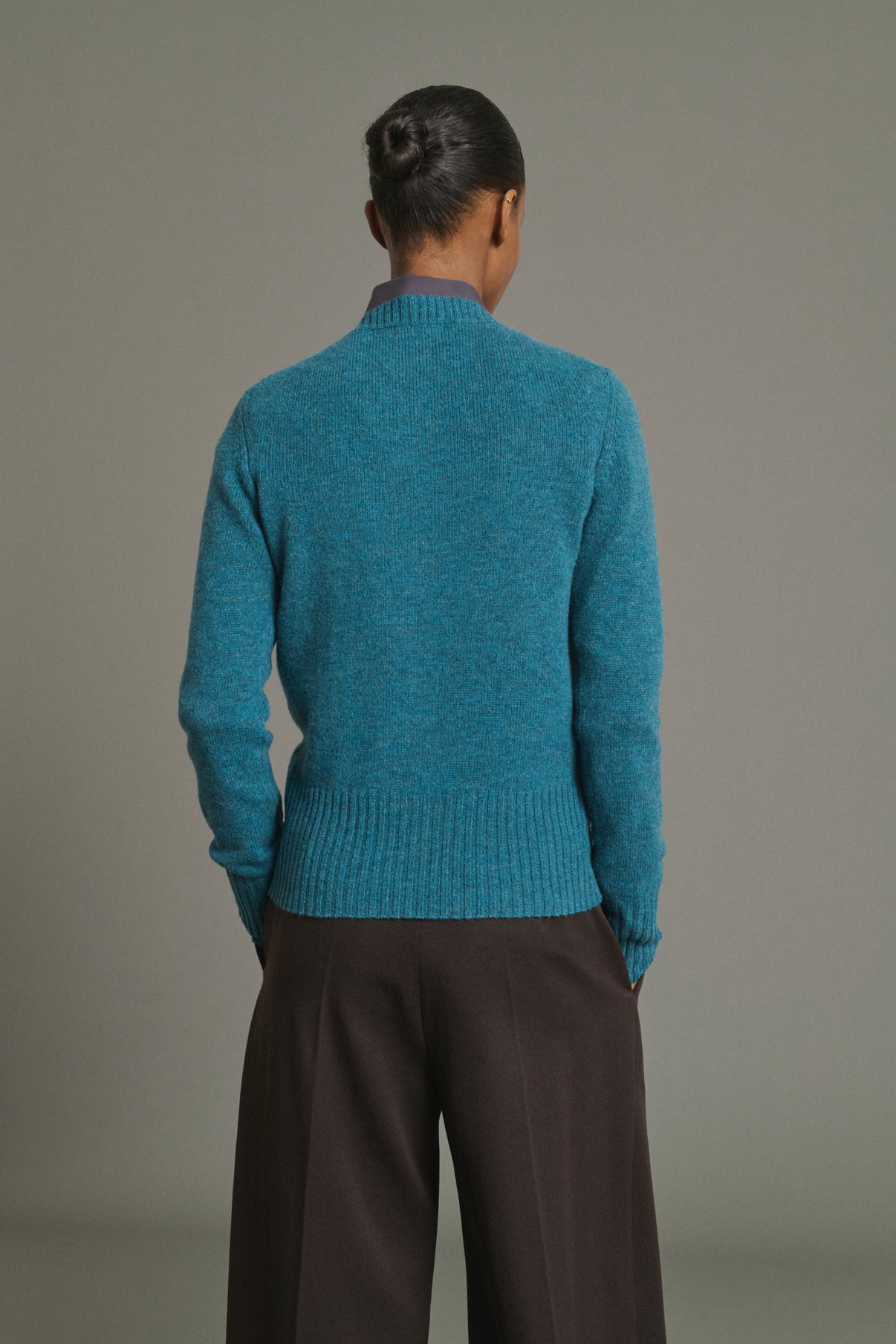 Cardigan Fugu - Persischblau - Merinowolle - Damen vue 4