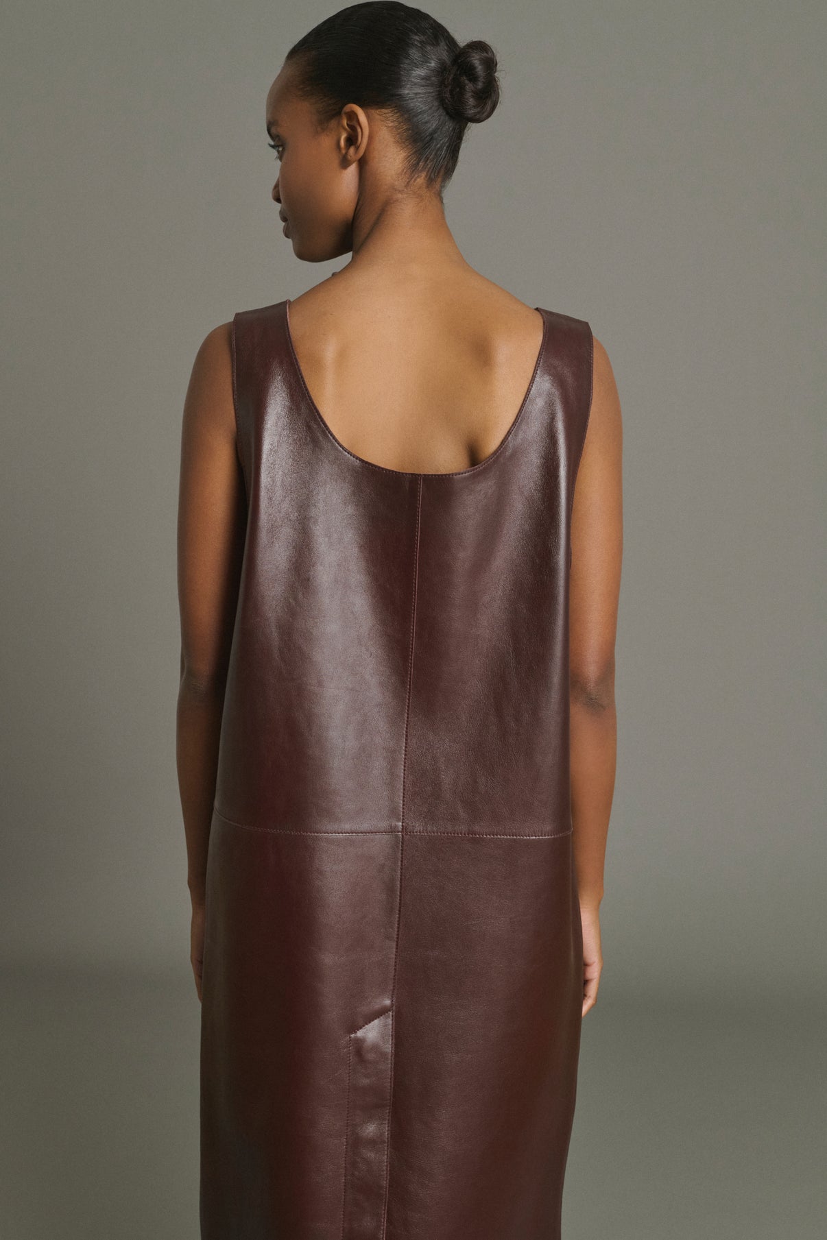 Kleid Joa – Bordeaux – Leder – Damen vue 4