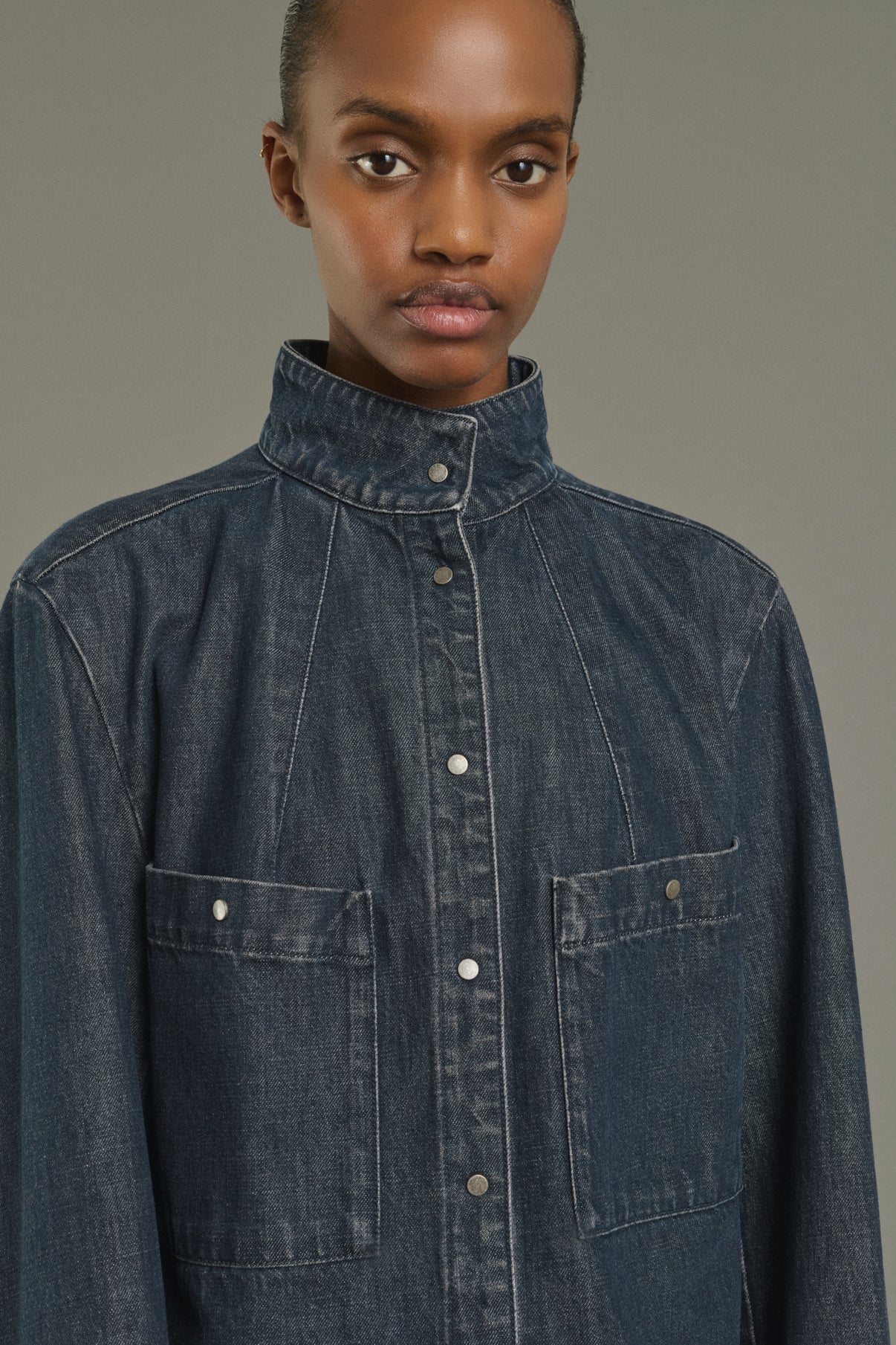 Chemise Leslie - Bleu Gris - Coton - Femme vue 3