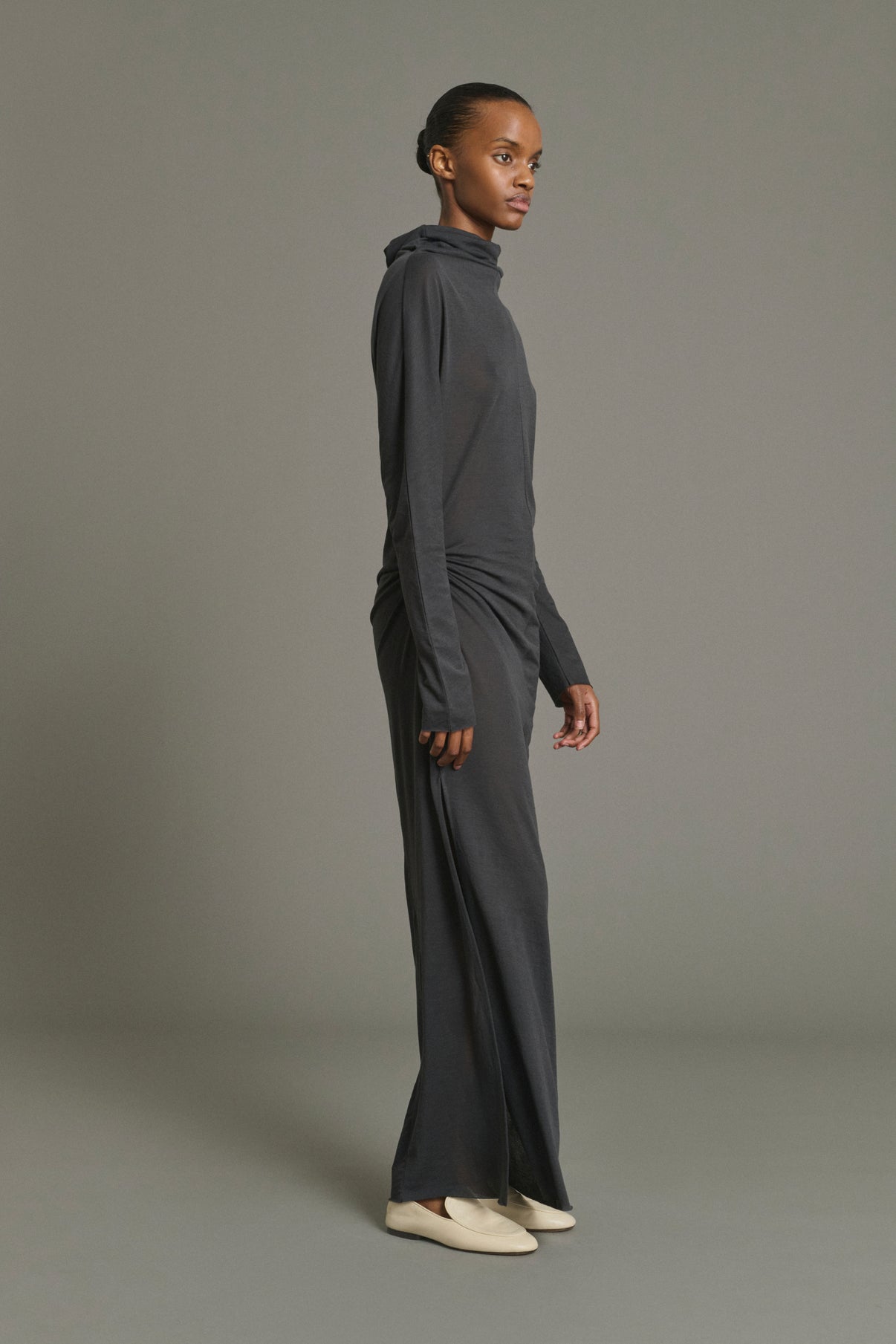 Robe Lola - Gris Anthracite - Coton - Femme vue 2