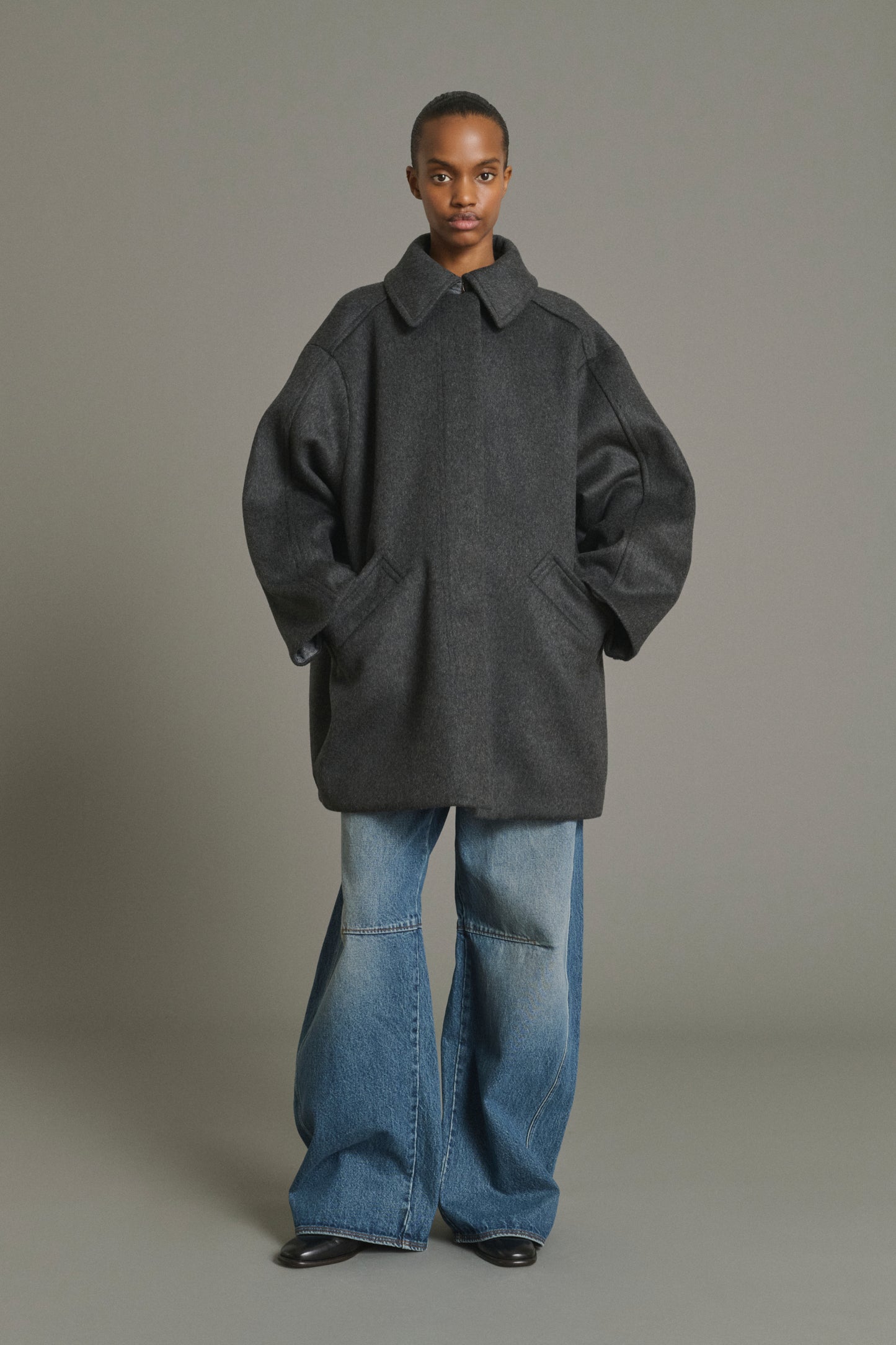 Manteau Kasper - Anthracite Chiné - Laine - Femme