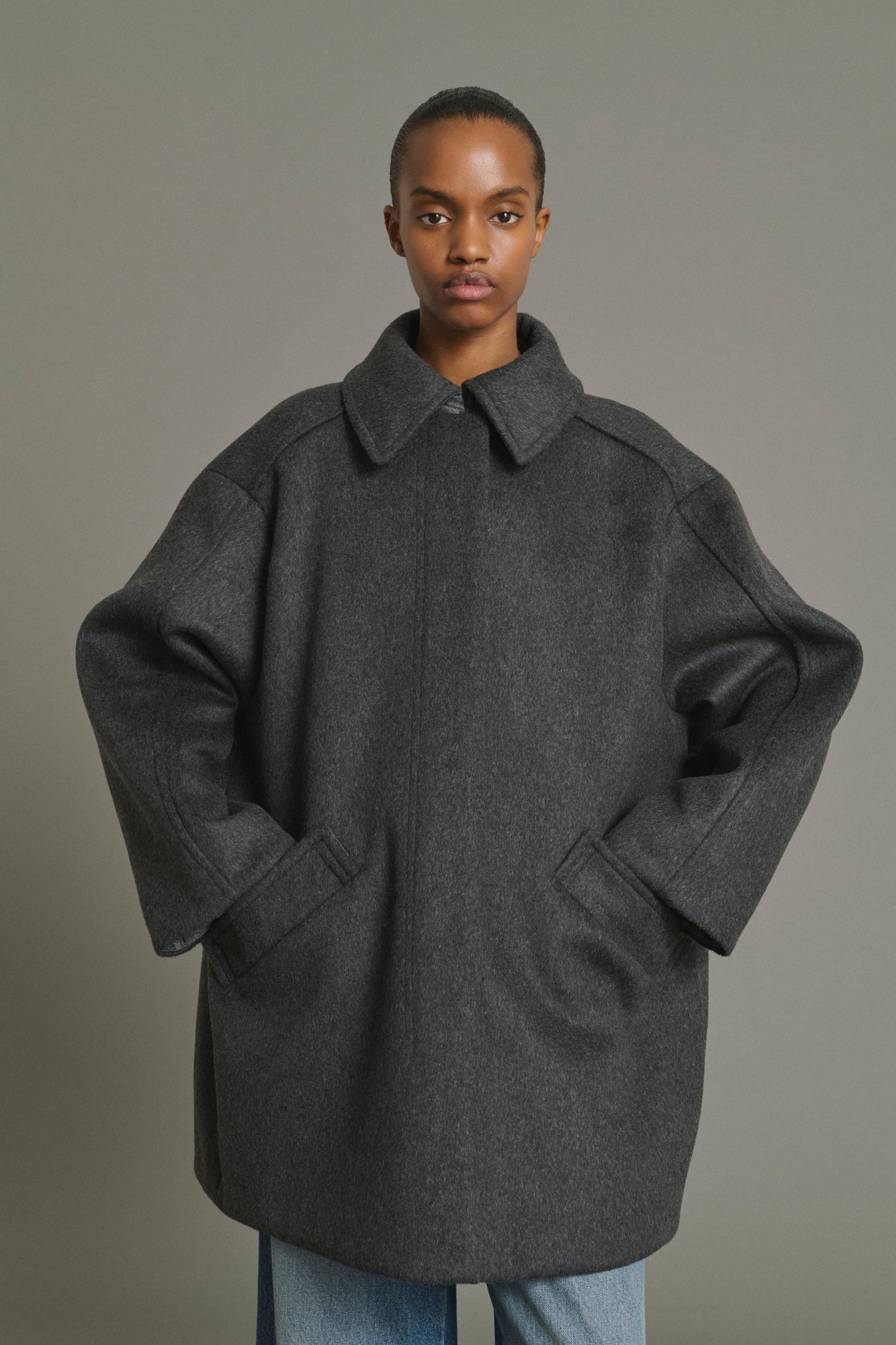 Manteau Kasper - Anthracite Chiné - Laine - Femme