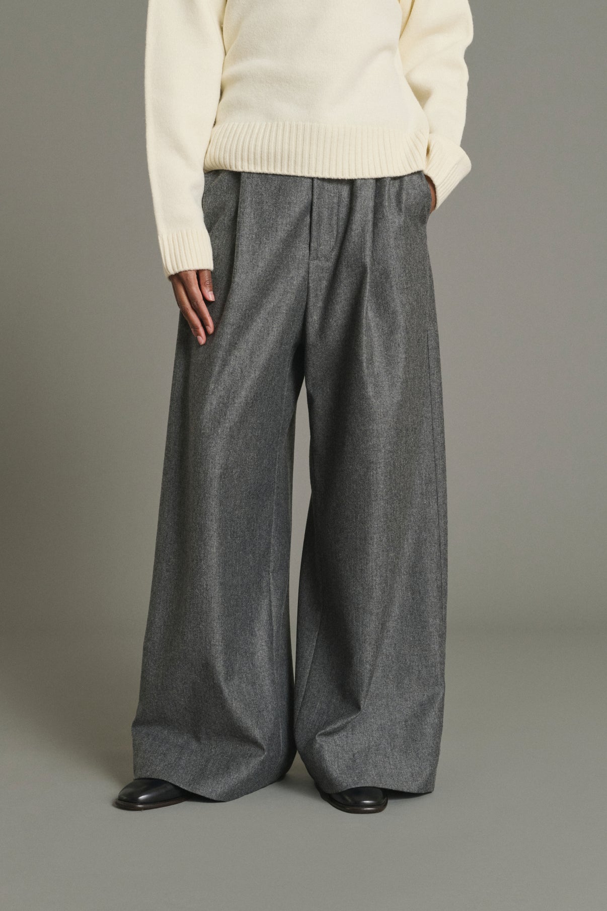 Hose Hugues – Grau Meliert – Wolle – Damen vue 3