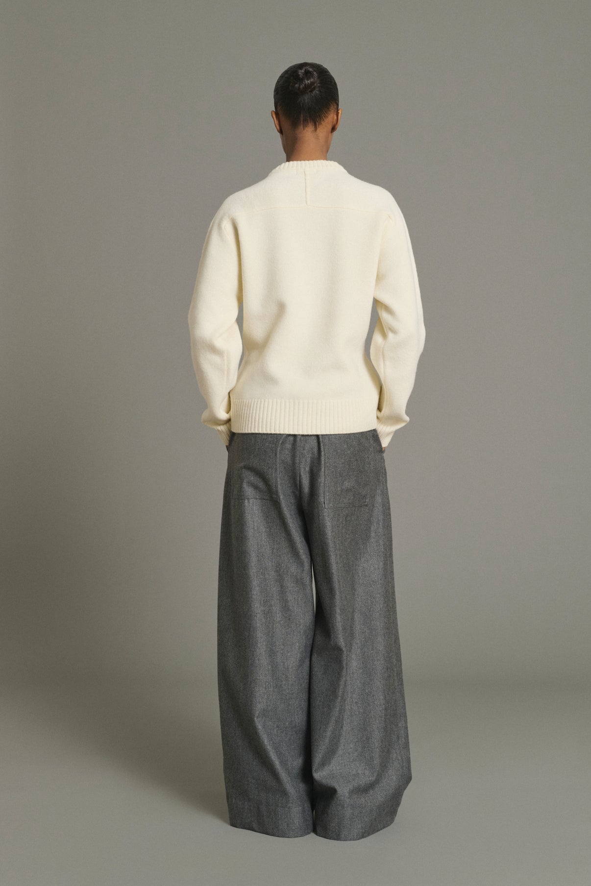 Hose Hugues – Grau Meliert – Wolle – Damen vue 2