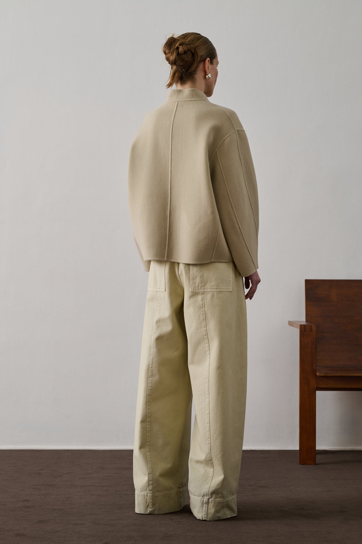 Manteau Windsor - Craie - Laine - Femme vue 2