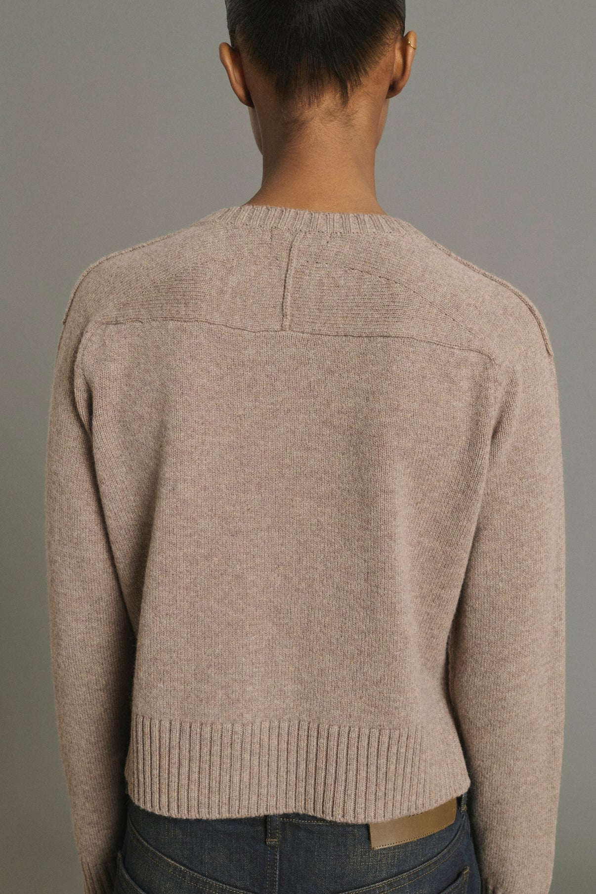 Cardigan Virginia - Beige Marl - Merino Wool - Women vue 2