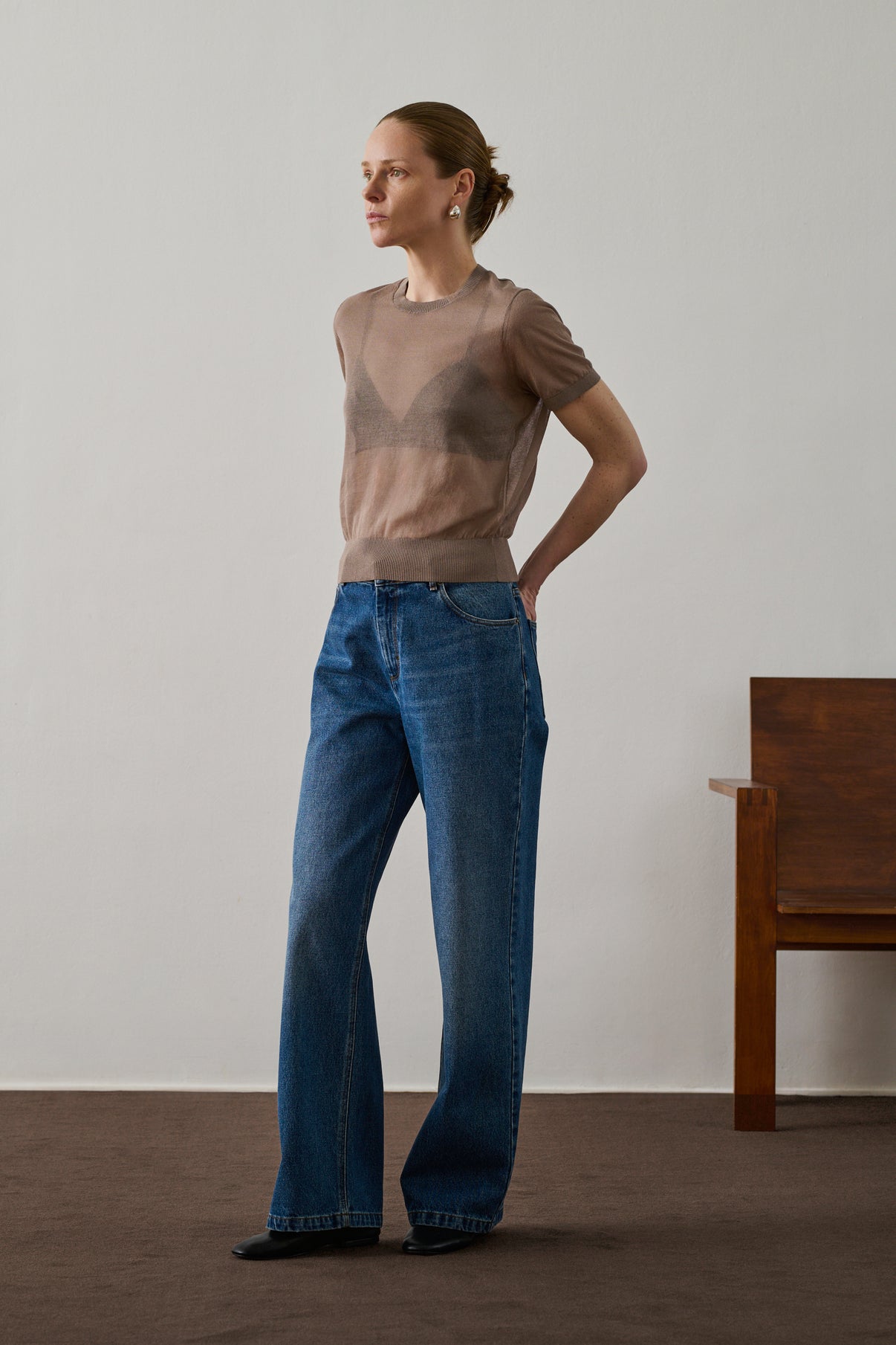 Pull Dua - Taupe - Coton - Femme vue 1