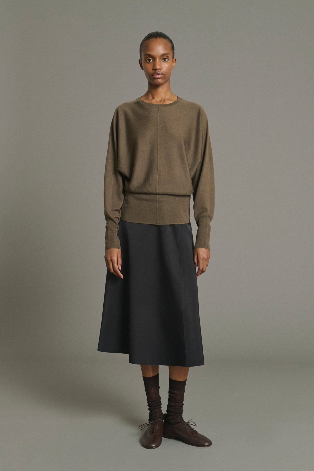 Pullover Lina - Khaki - Merinowolle - Damen vue 1