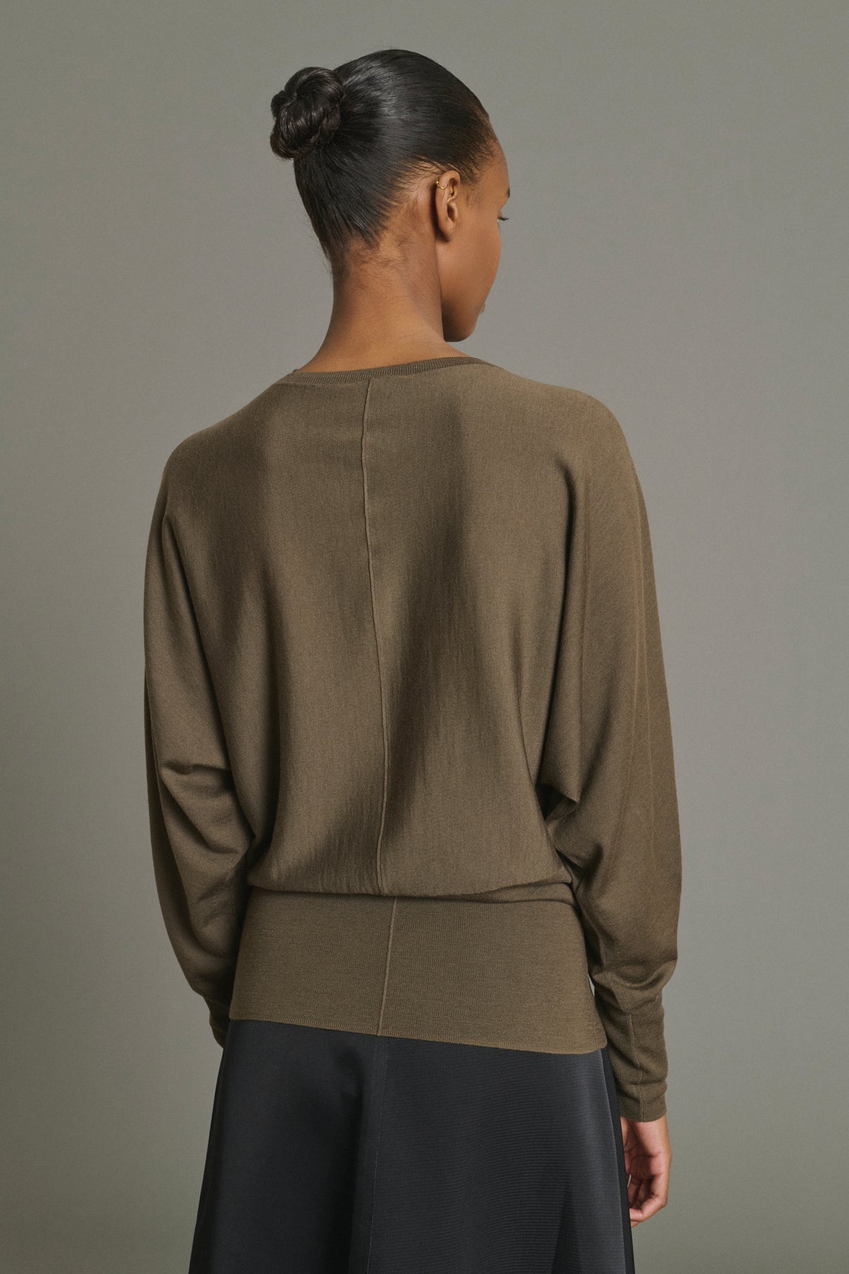Pullover Lina - Khaki - Merinowolle - Damen vue 4