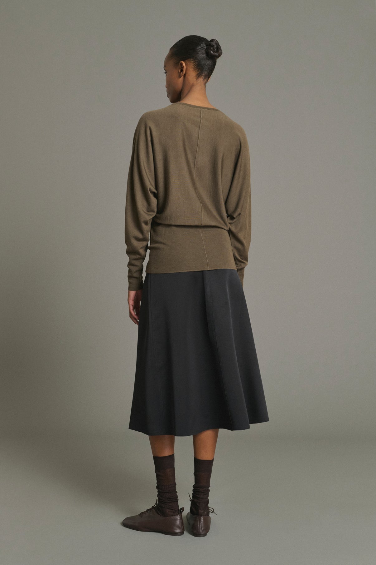 Pullover Lina - Khaki - Merinowolle - Damen vue 2