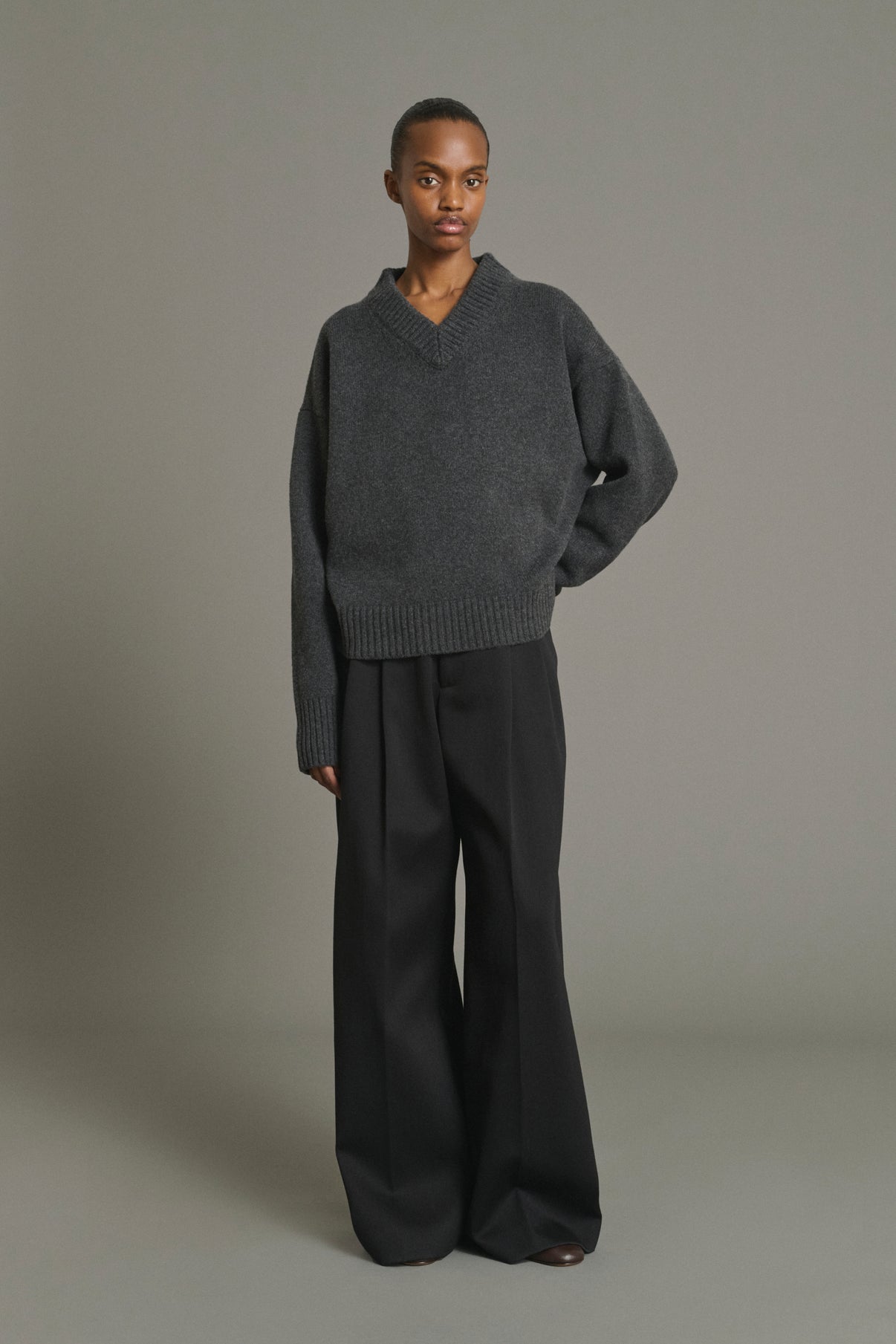Pullover Julie – Anthrazitgrau – Merinowolle – Damen vue 1