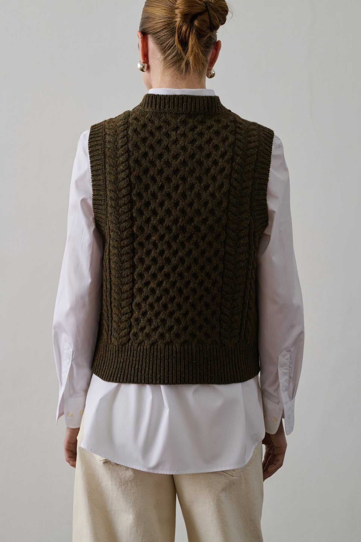 Pull Gareth - Kaki Chiné - Laine - Femme vue 4