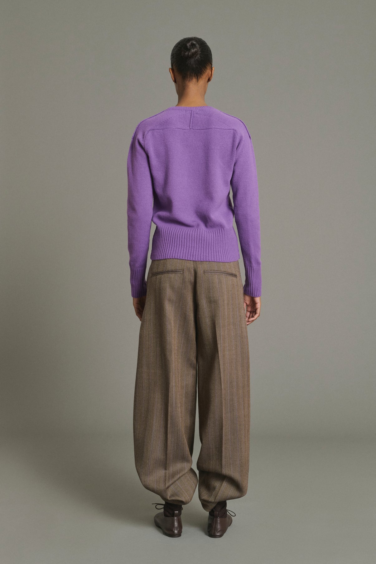 Pull Jamie - Violet - Laine Mérinos - Femme vue 2