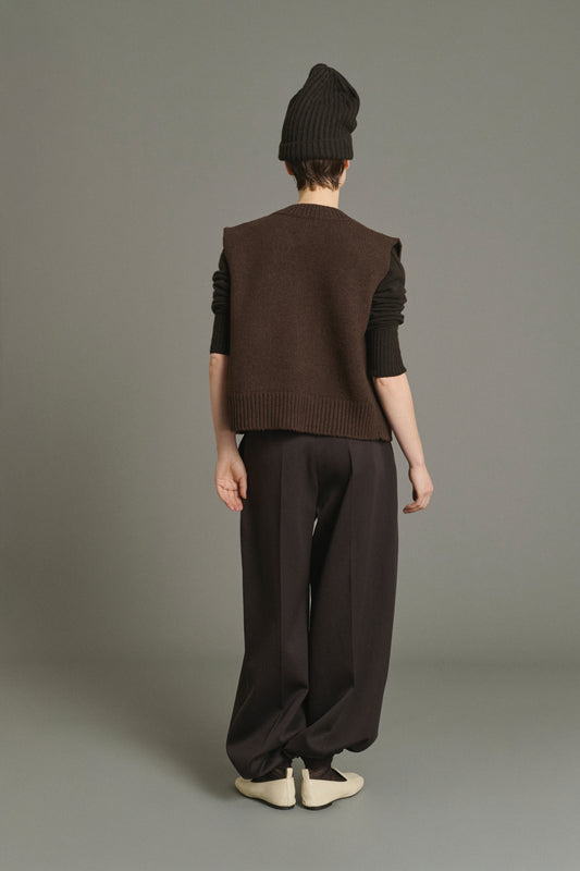 Cardigan Kalyanee - Chocolat - Laine - Femme
