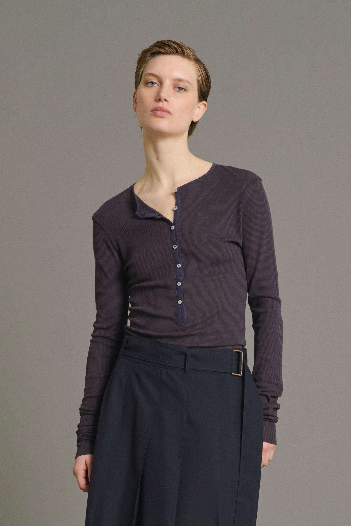 T-Shirt Isabella – Rotbraun/Dunkelviolett – Baumwolle – Damen vue 3