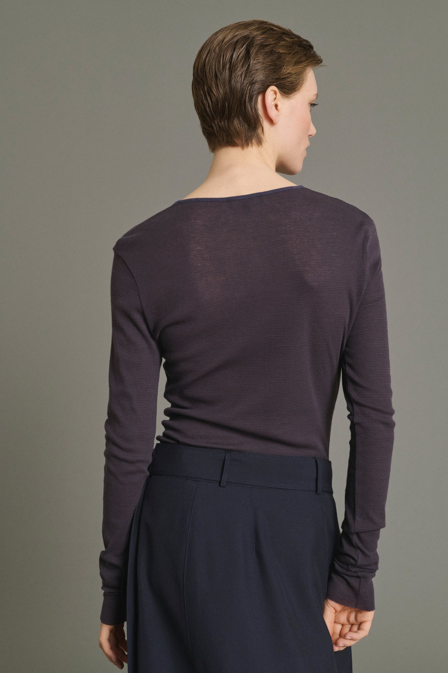 T-Shirt Isabella – Rotbraun/Dunkelviolett – Baumwolle – Damen