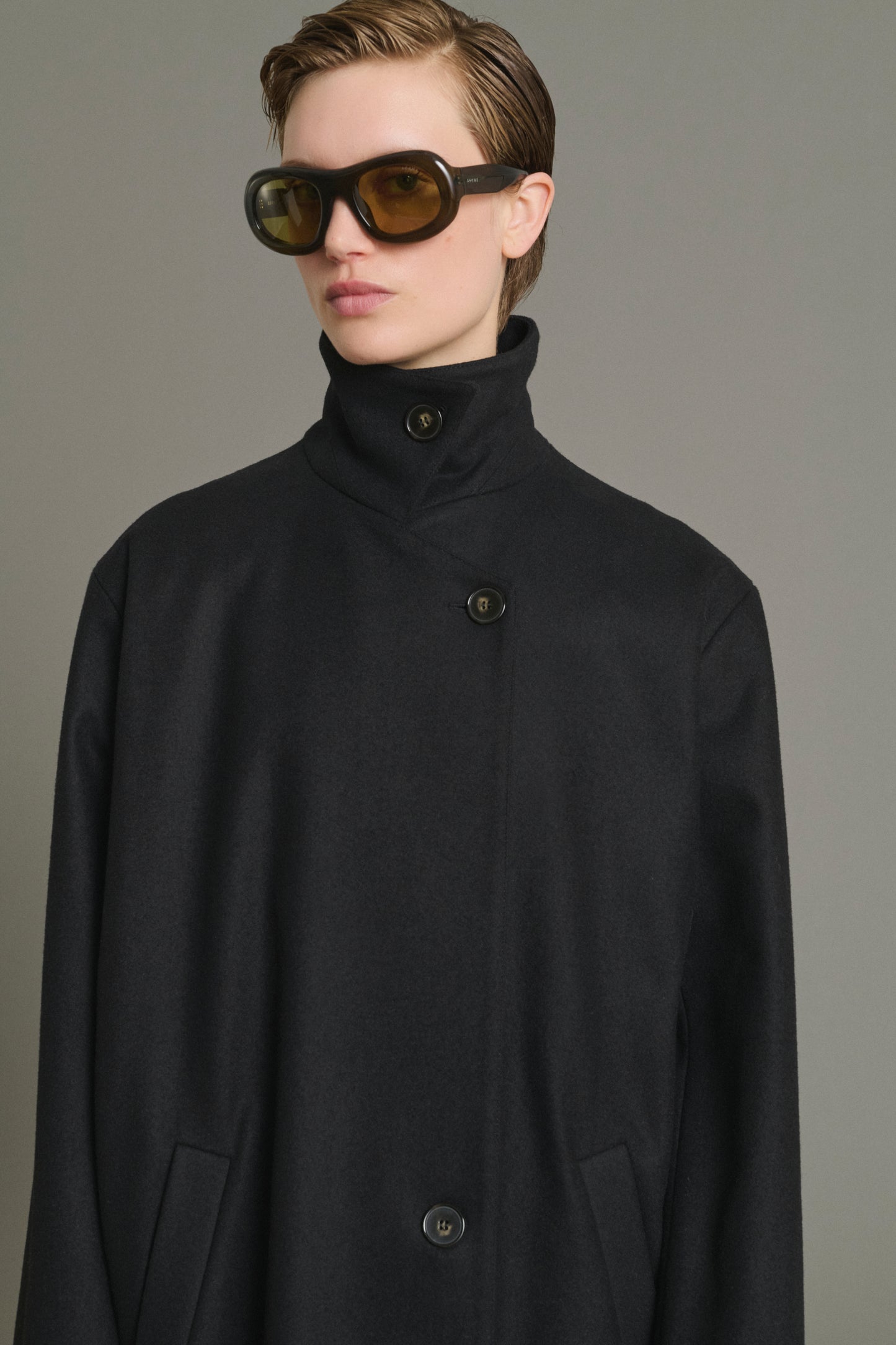 Mantel Germain – Schwarz – Wolle – Damen
