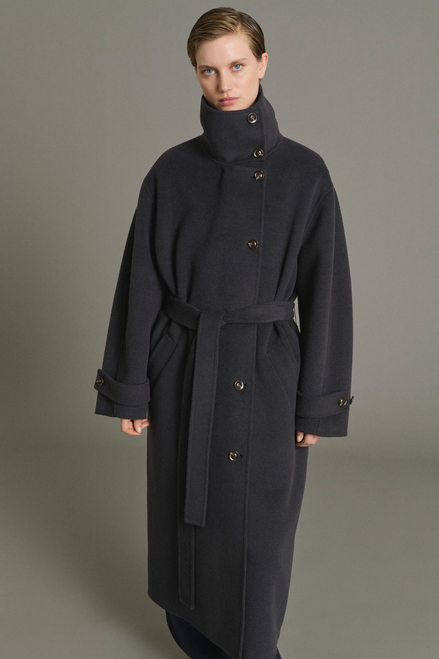 Manteau James - Charbon - Laine - Femme