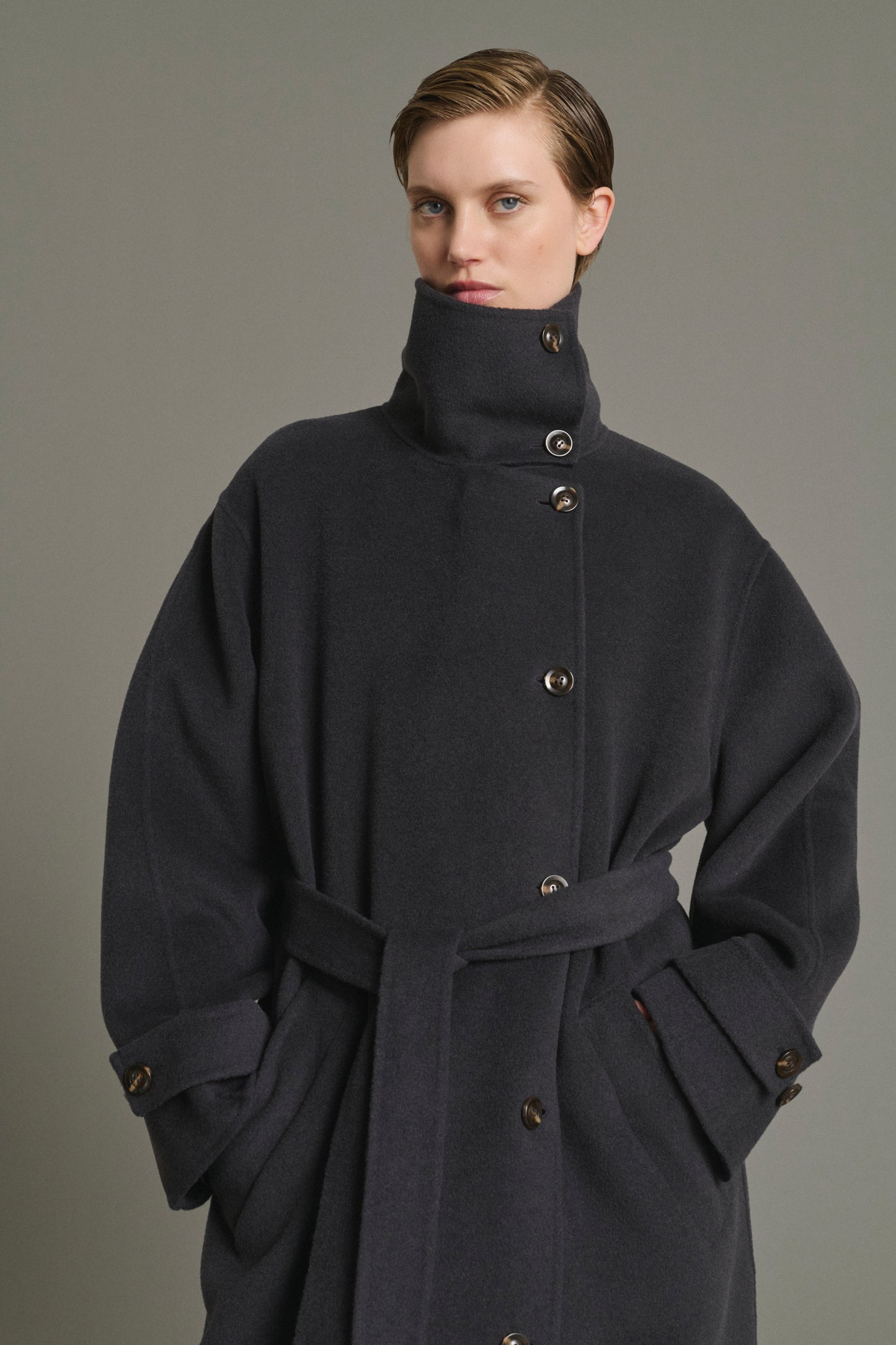 Manteau James - Charbon - Laine - Femme