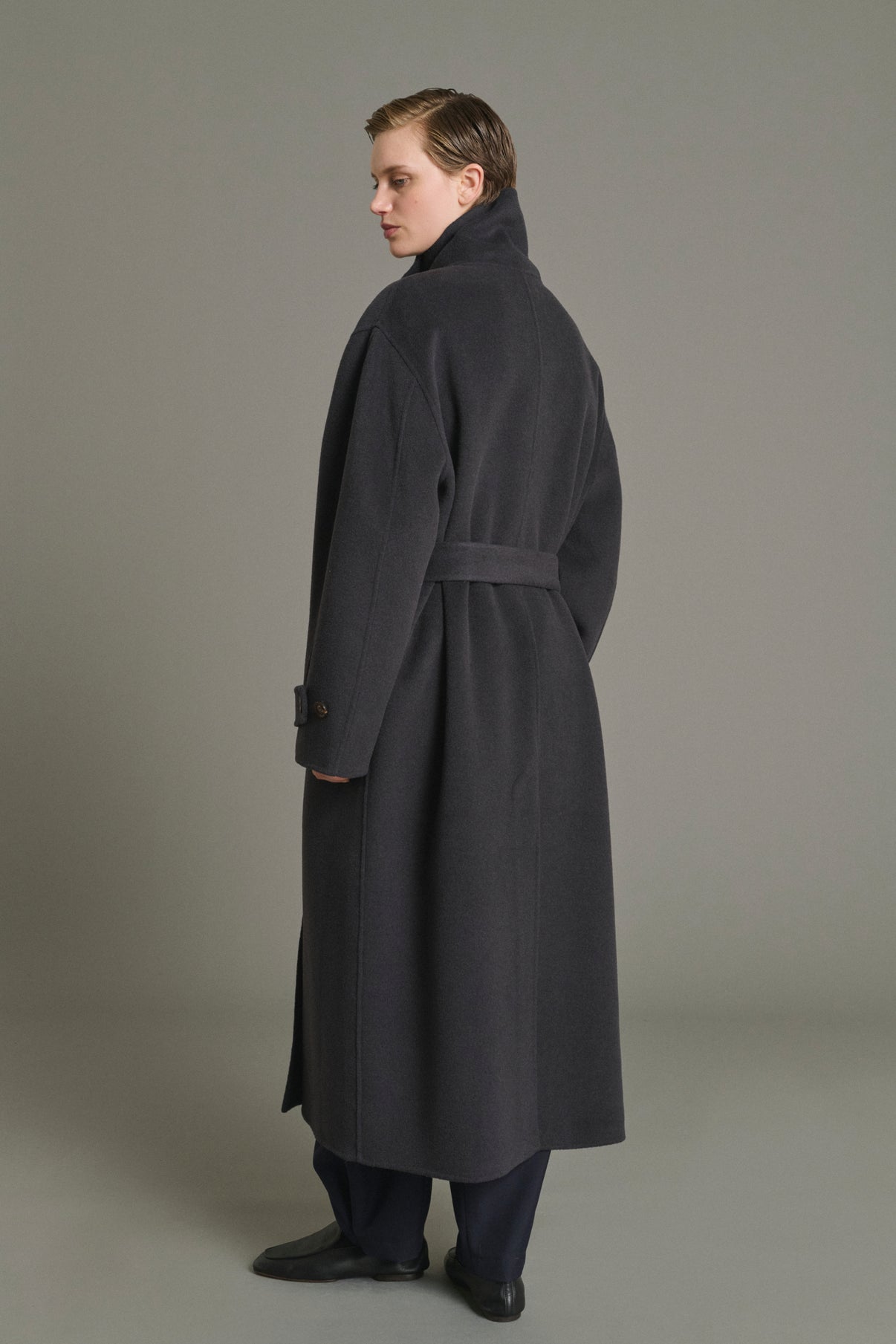 Manteau James - Charbon - Laine - Femme vue 4