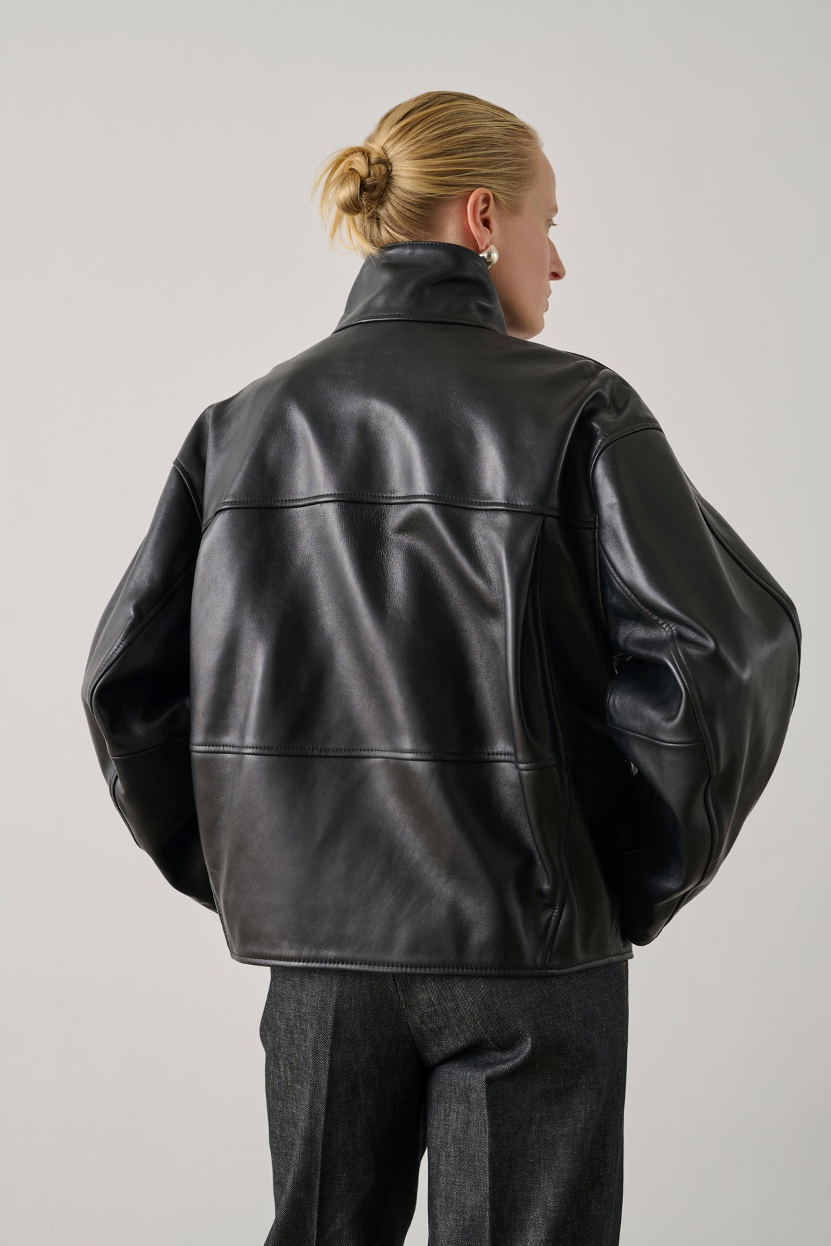 Jacke Gamma - Schwarz - Leder - Damen vue 3