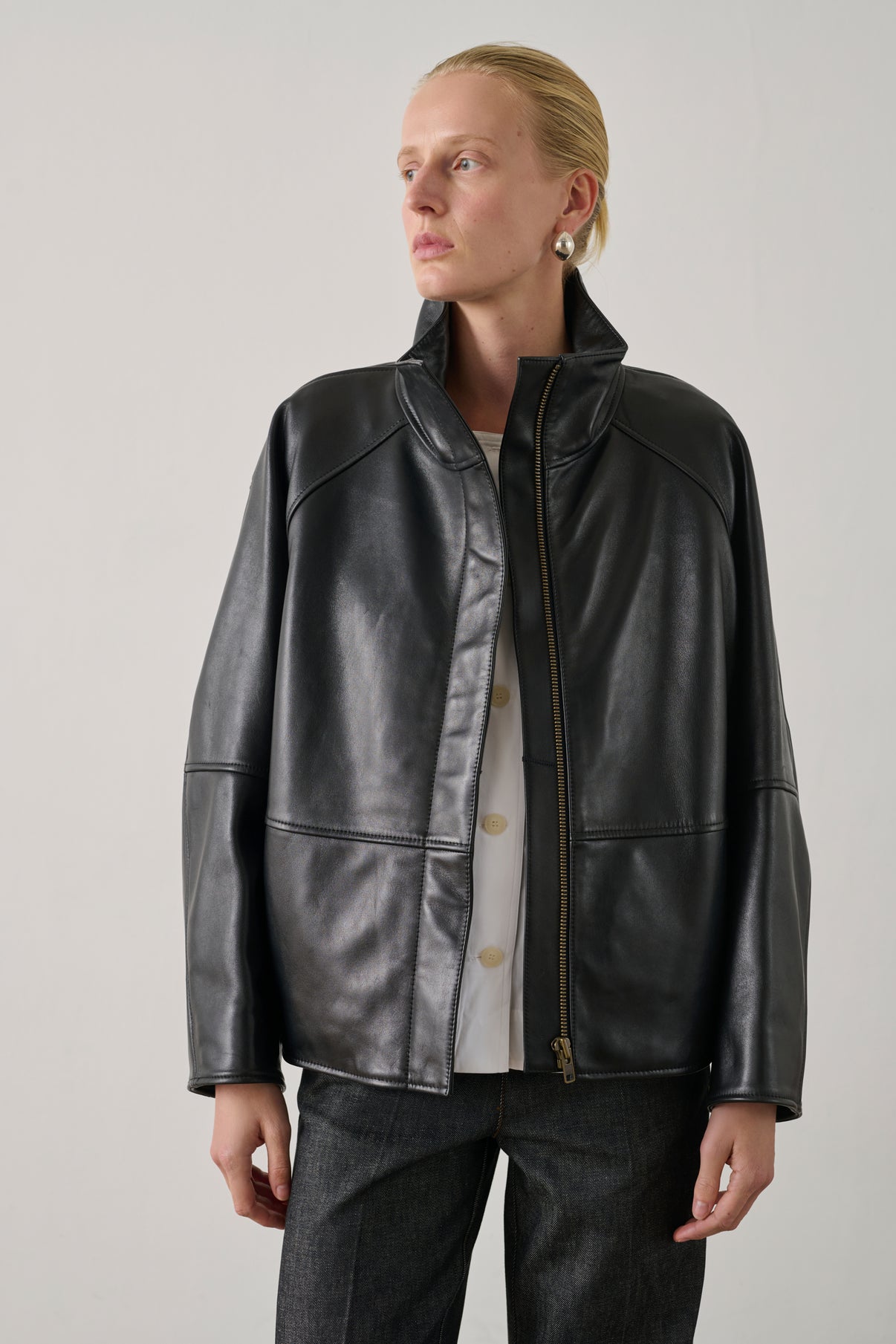 Jacke Gamma - Schwarz - Leder - Damen vue 2