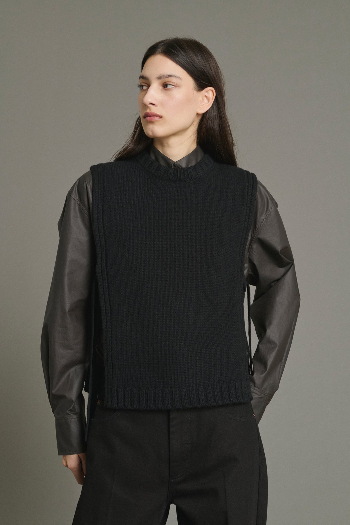 Pullover Uzel - Schwarz - Wolle - Damen vue 3