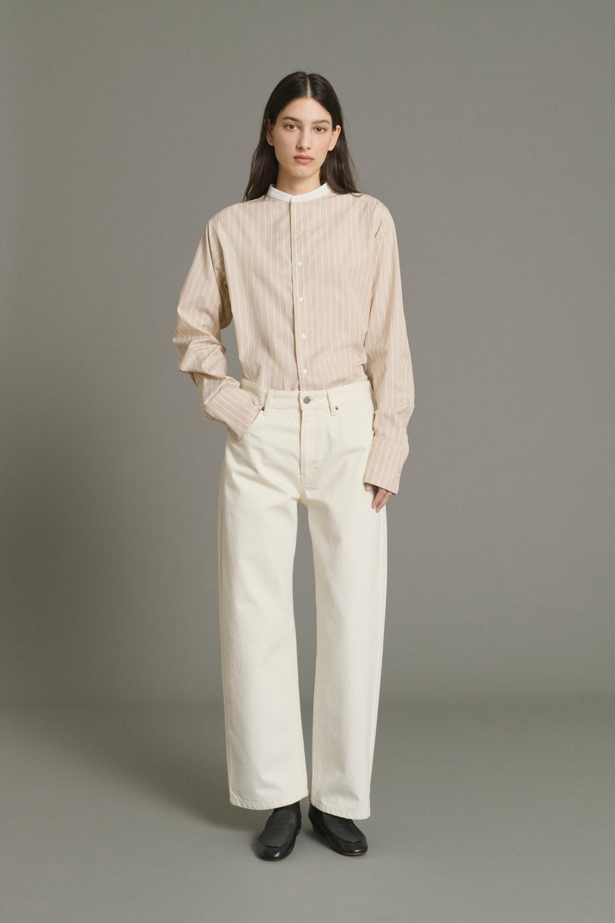 Jeans Harrison - Ecru - Baumwolle - Damen vue 1