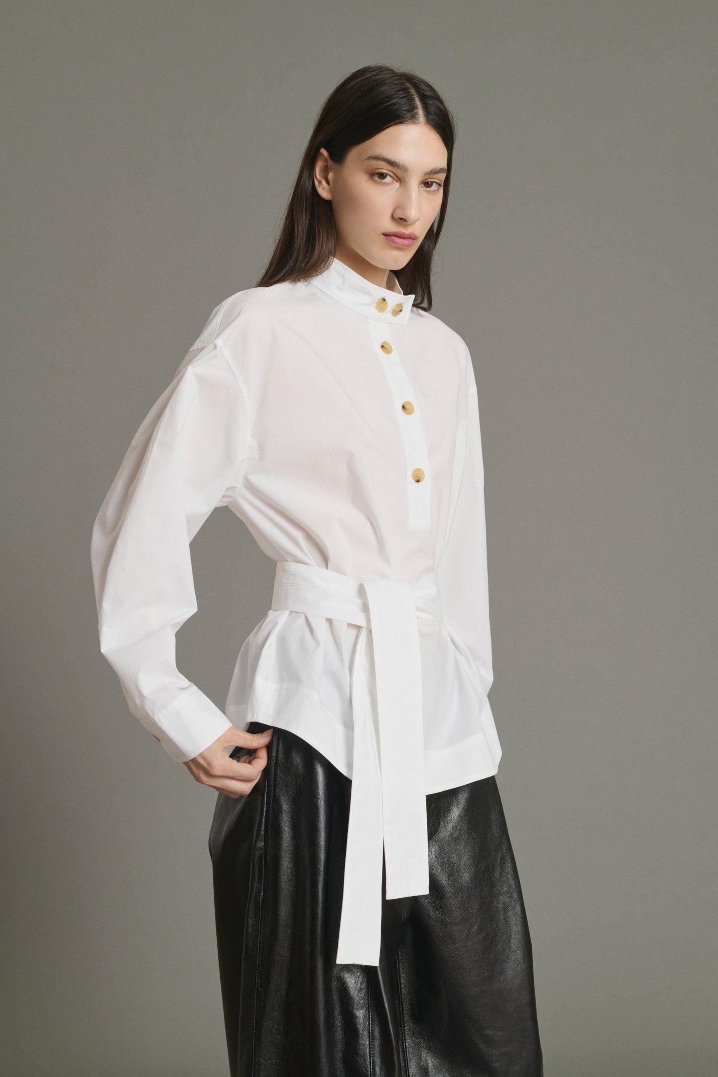 Bluse Lizzie – Gebrochenes Weiß – Baumwolle – Damen