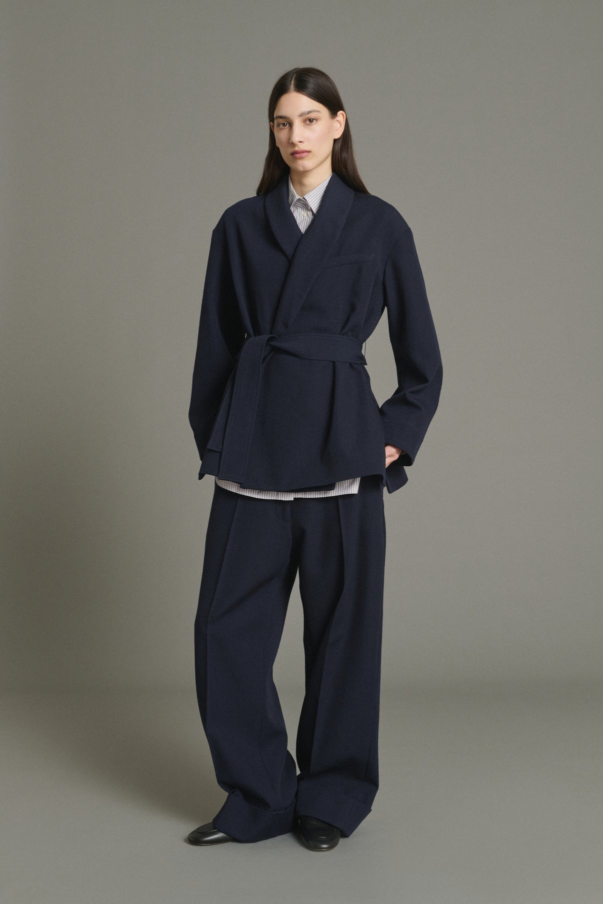 Jacke Come – Navy – Wolle – Damen vue 2