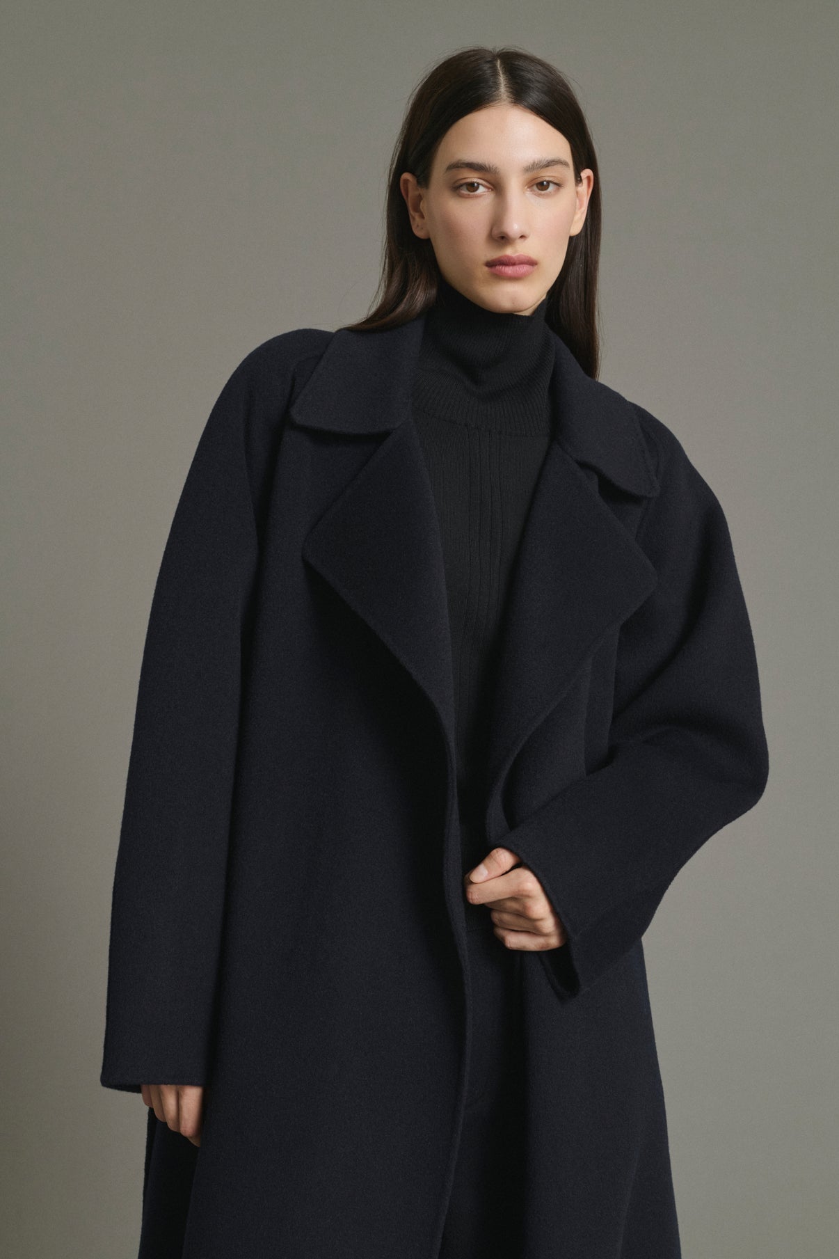 Mantel Harvard - Deep Navy - Wolle - Damen vue 3