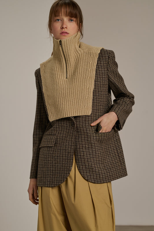 Kragen Wool - Beige - Wolle - Damen