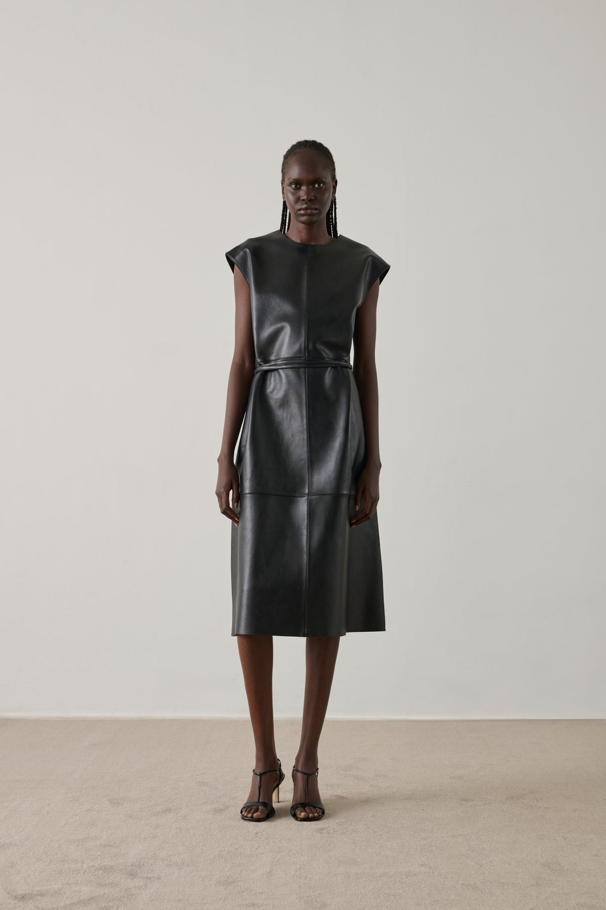 Kleid Sofia - Schwarz - Leder - Damen vue 1