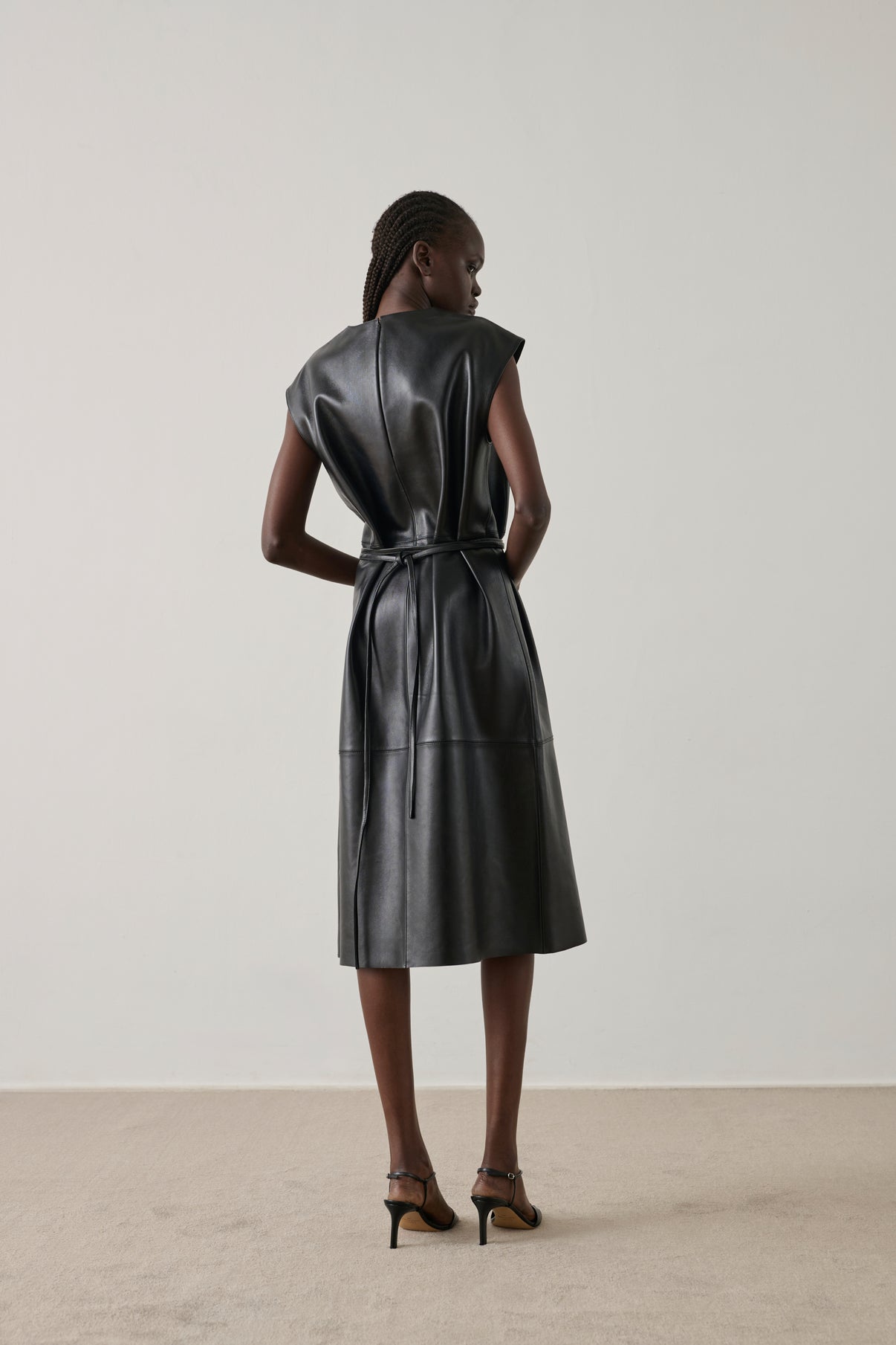 Kleid Sofia - Schwarz - Leder - Damen vue 2