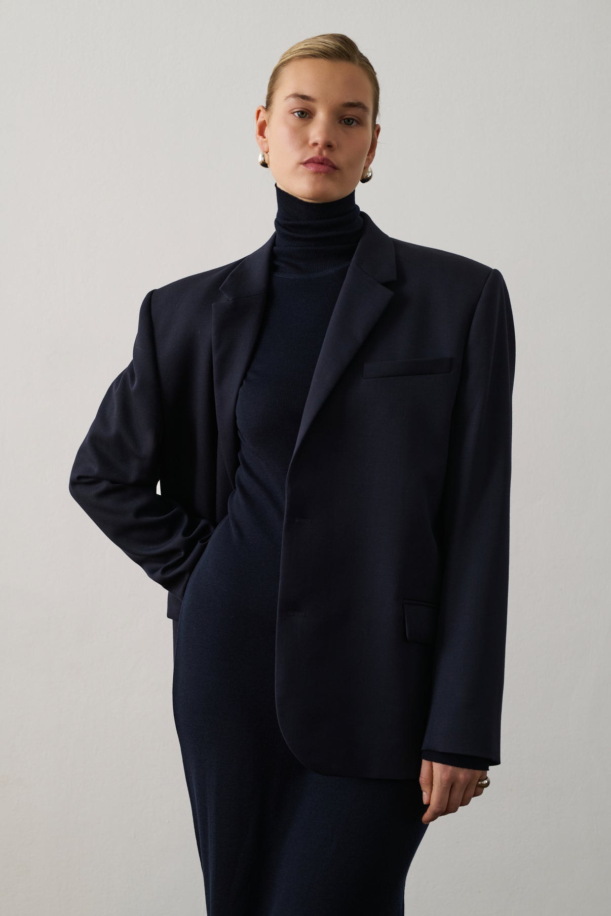 Veste Giani - Bleu Nuit - Laine - Femme vue 1