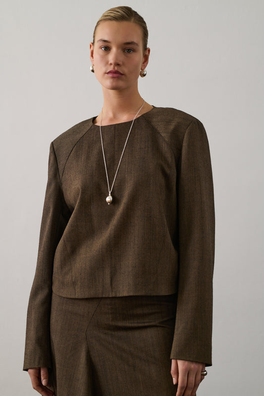 Blouse Giovana - Marron Chiné - Laine - Femme