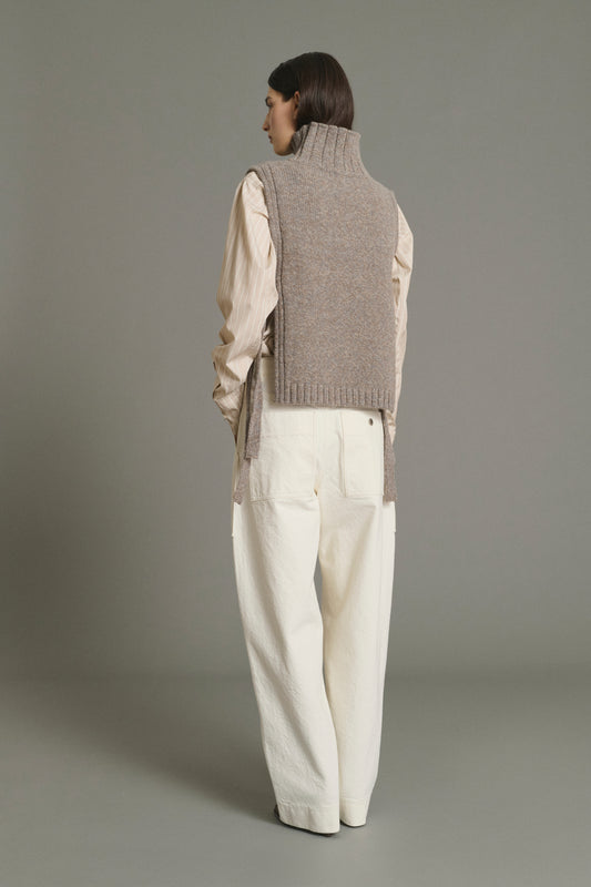 Pullover Or – Beige/Grau – Wolle – Damen