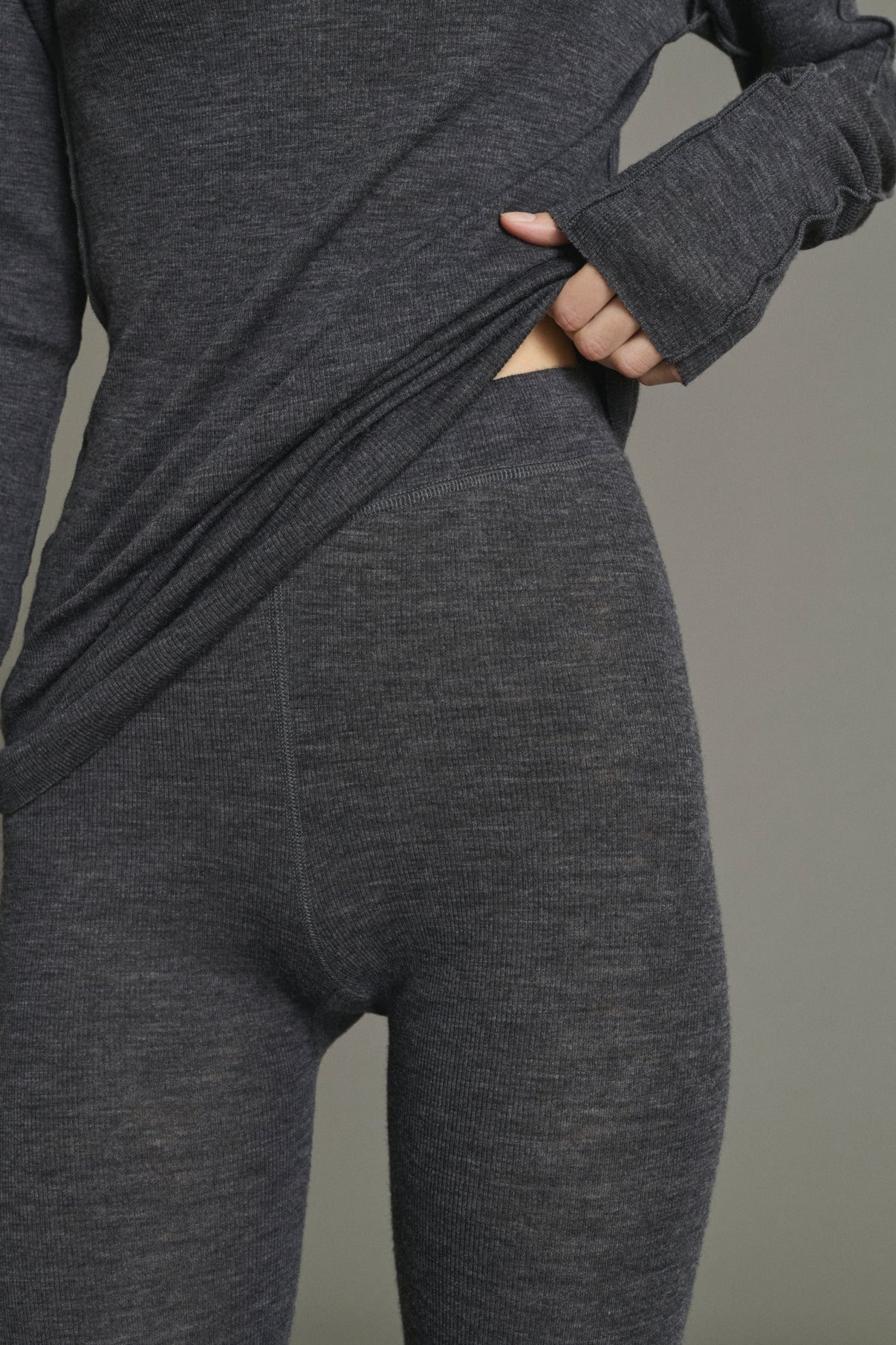 Legging Jen - Gris Anthracite - Laine - Femme vue 4