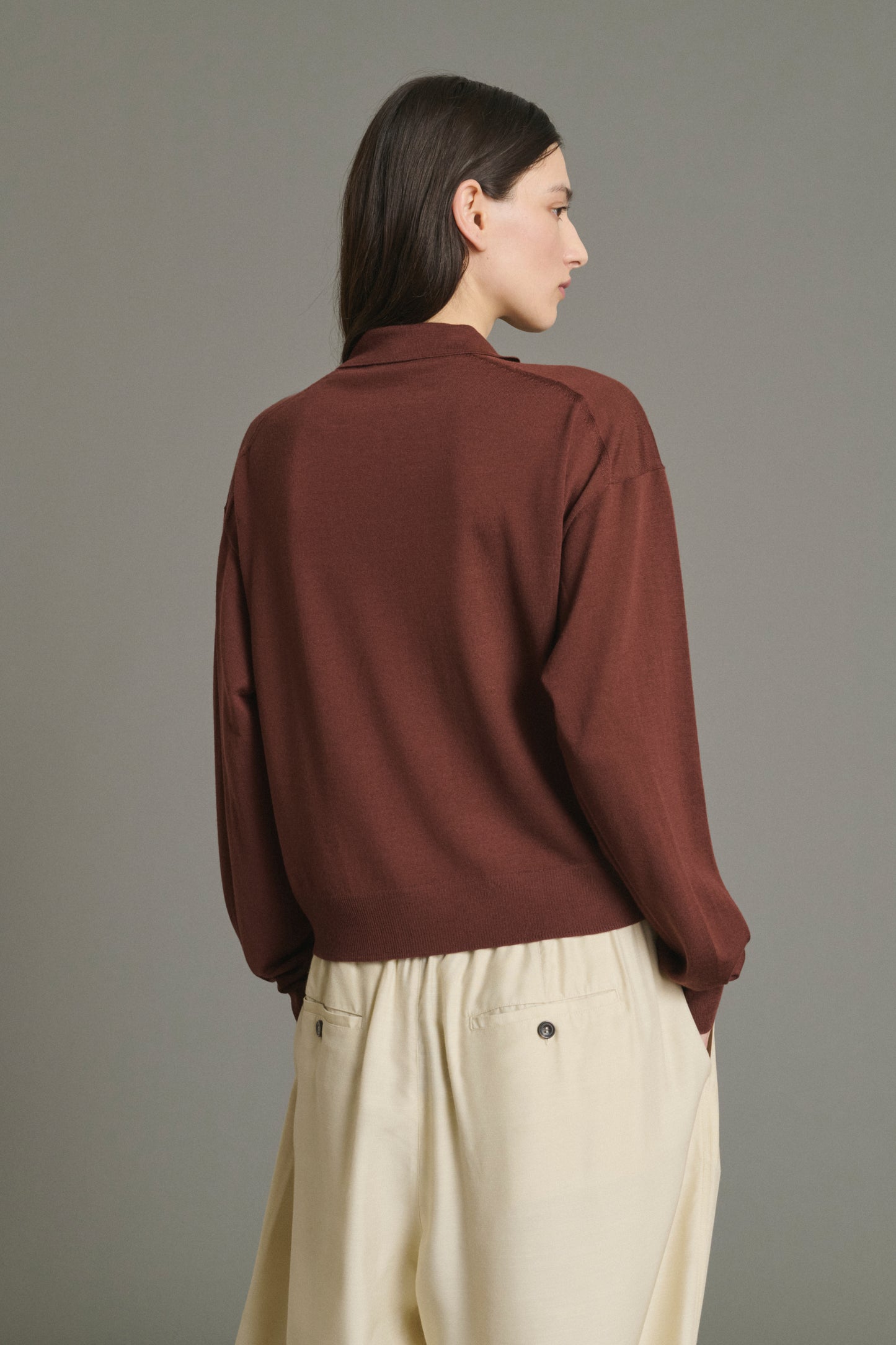 Pullover Fleming - Mahagoni - Merinowolle - Damen