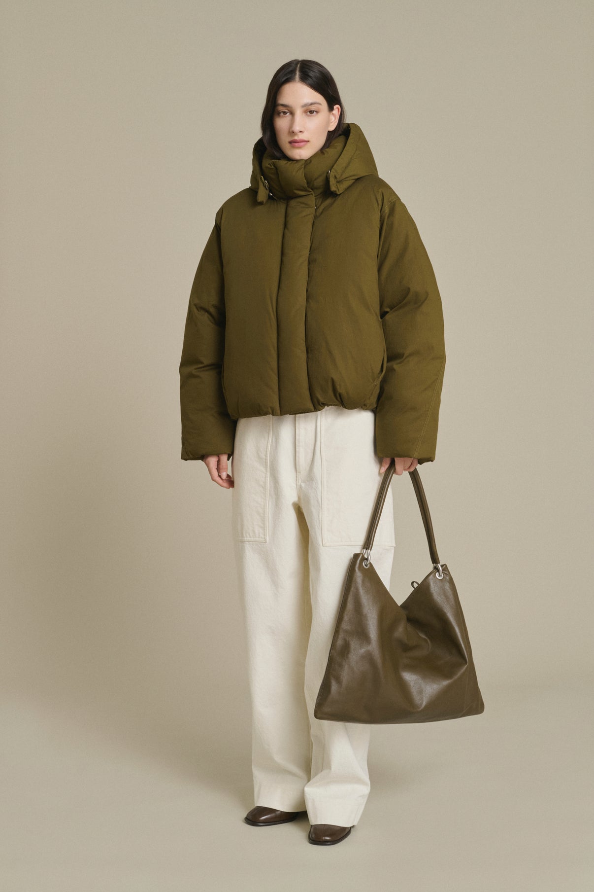 Daunenjacke Java – Khaki – Baumwolle – Damen vue 1