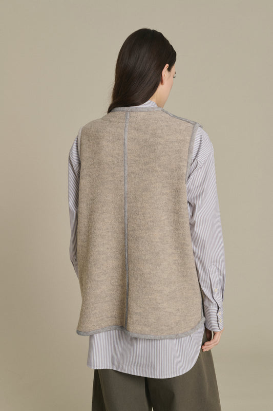Veste Chicago - Beige/Gris - Laine - Femme