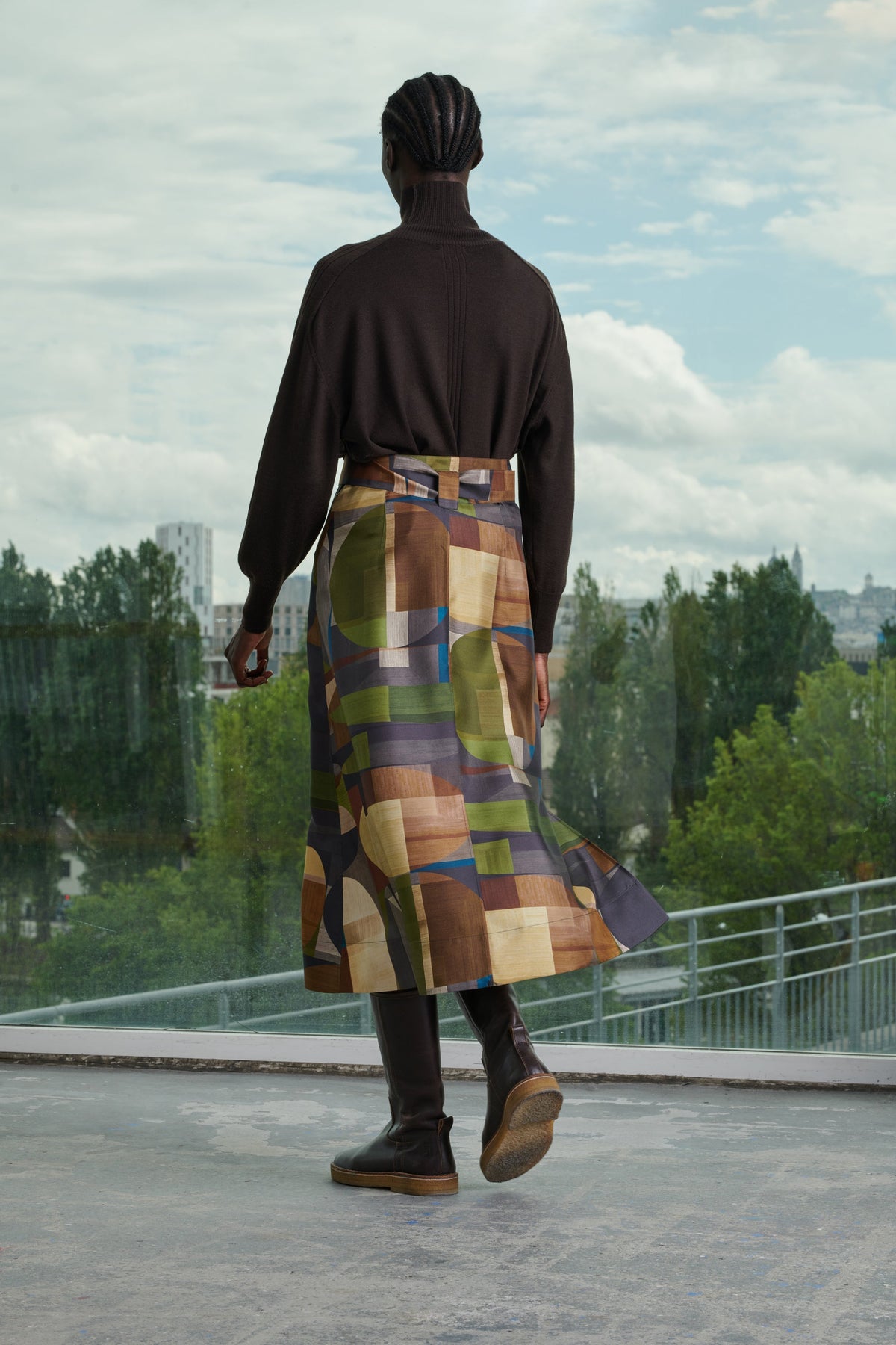 SKIRT VERSAILLES GREEN/BROWN vue 2