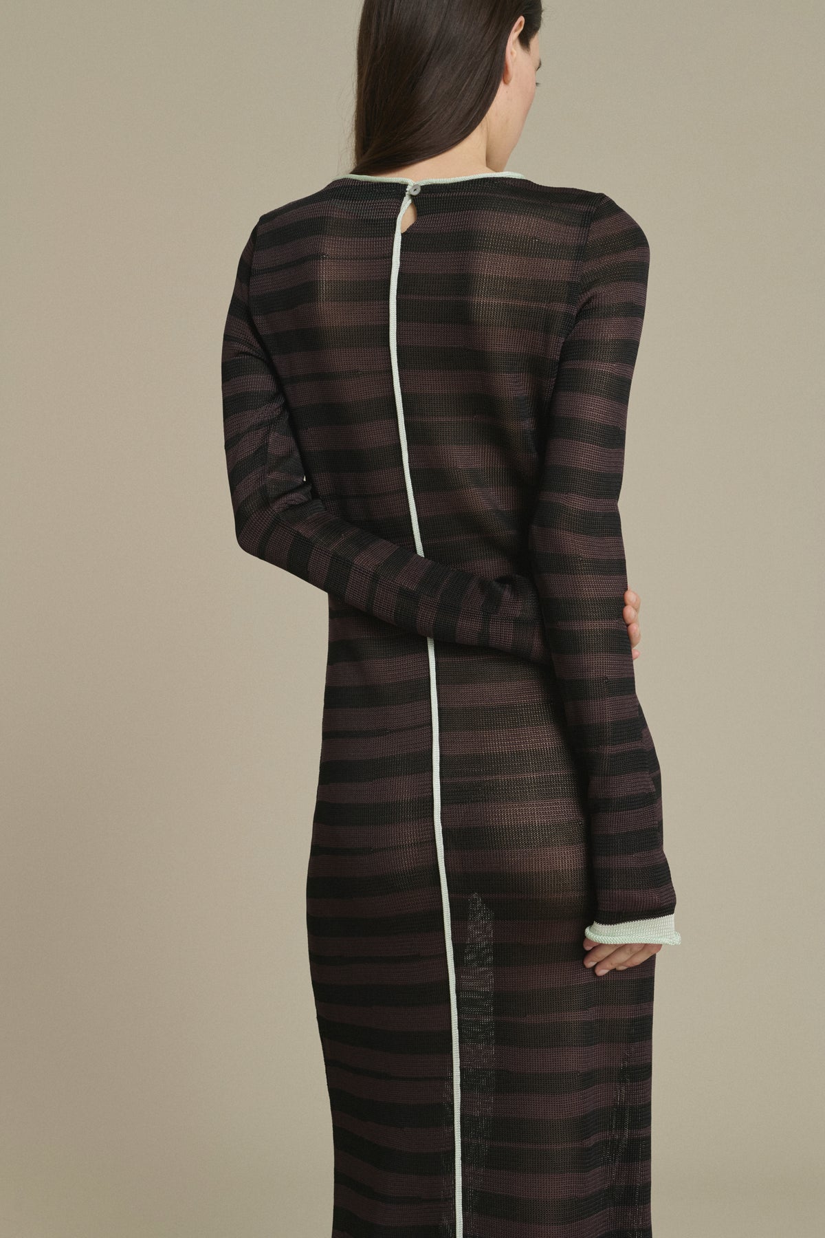 Momo Robe Soeur & TL180 Momo long dress in chocolate and black stripes - Soeur