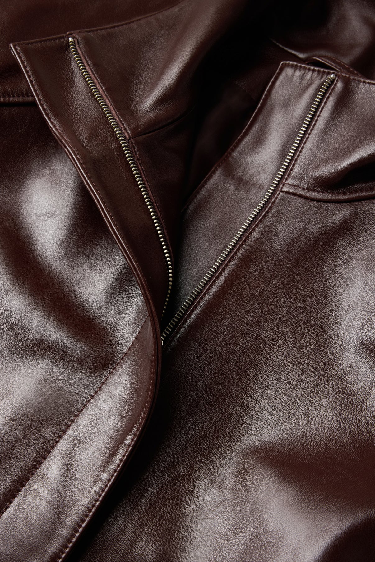 Jacke Gamma - Bordeaux - Leder - Damen vue 6